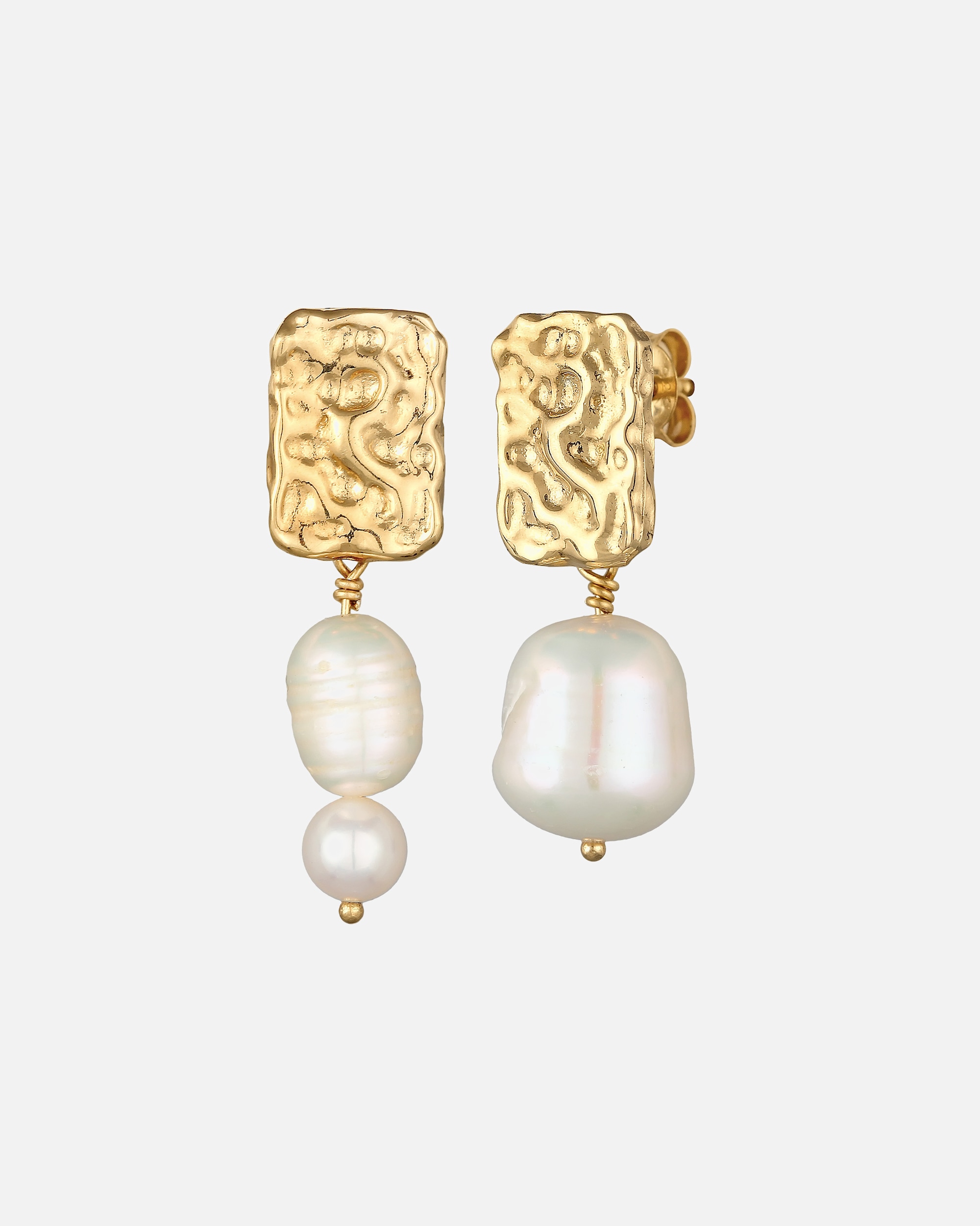 Kolczyki dla Kobieta Elli PREMIUM Damskie kolczyki sztyfty Organiczny Styl Barok z perły hodowlana słodkowodna w pozłacanym srebrze próby 925 Sterling Silver goldfarben
