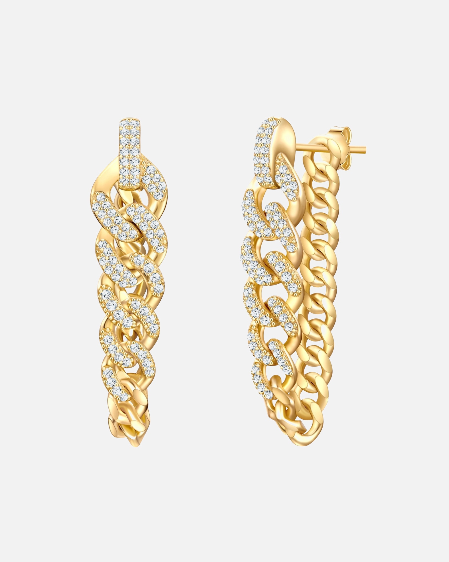 Kolczyki dla Kobieta Kolczyki z Srebro wysokiej próby w Żółte złoto 31,4 mm