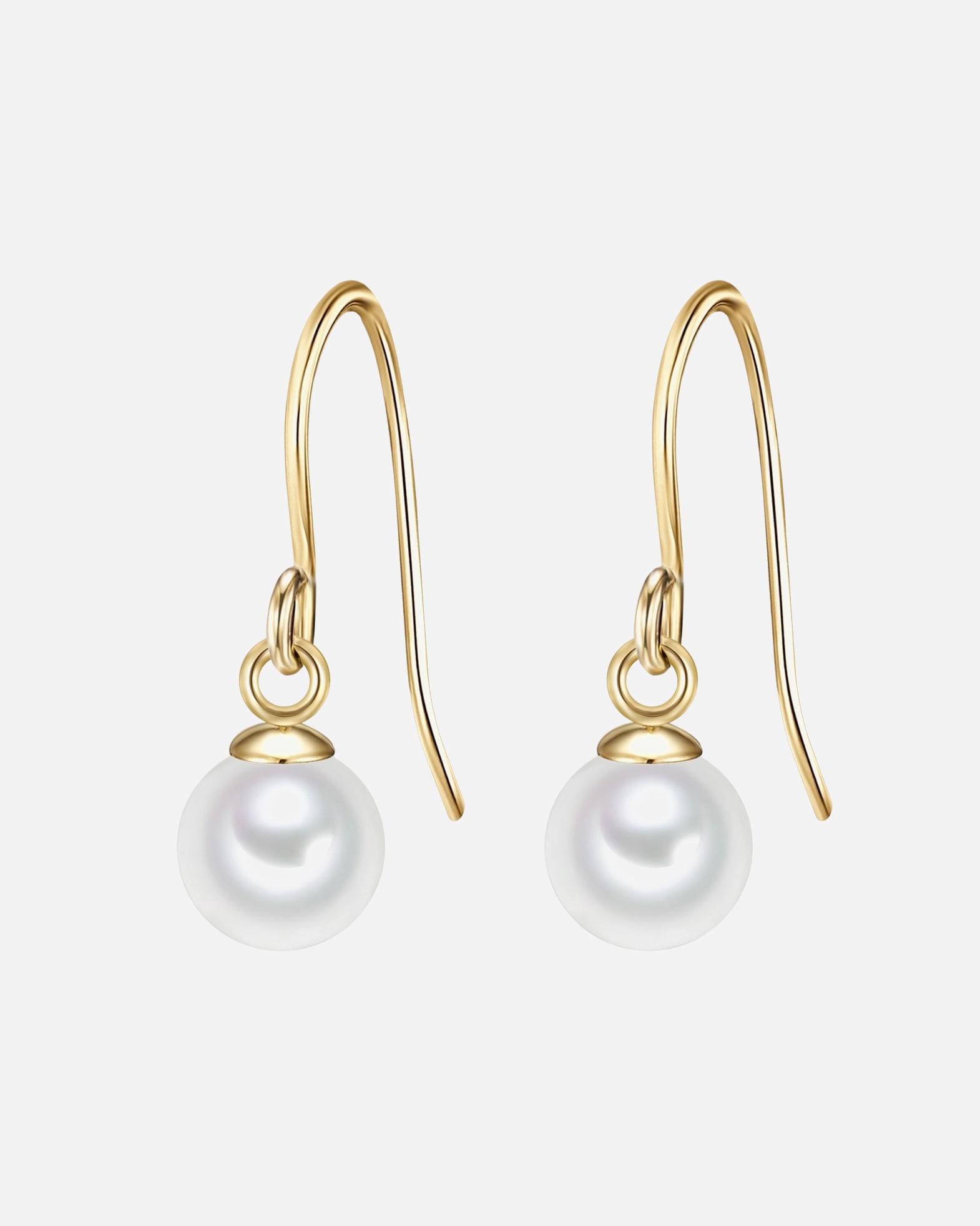 Kolczyki dla Kobieta Kolczyki wiszące srebrne srebro wysokiej próby Perła hodowlana słodkowodna żółte złoto 22,5 mm