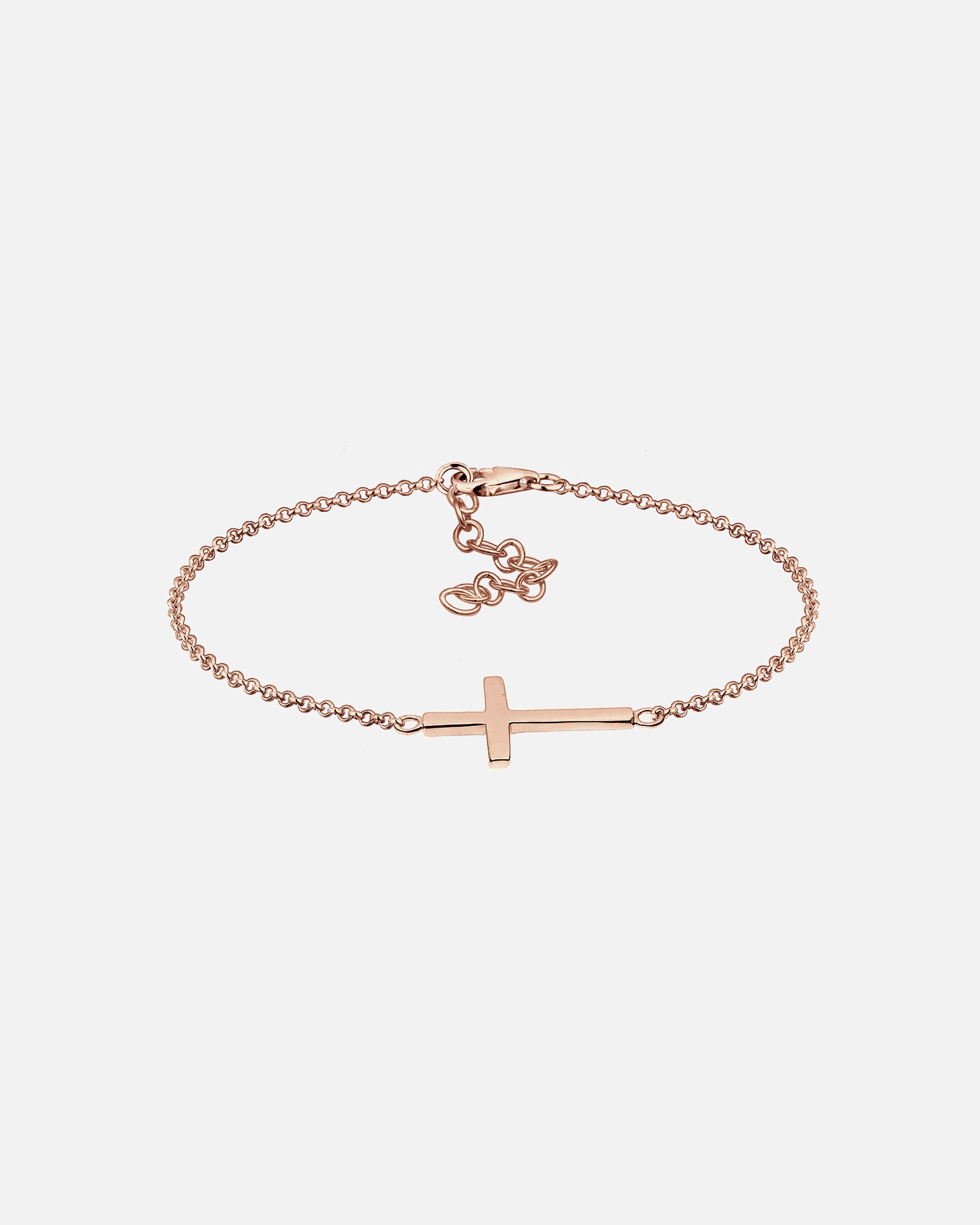 Bransoletka dla Kobieta Elli Damski krzyż wiara w srebrze próby 925 Sterling Silver pozłacane różowym złotem 19