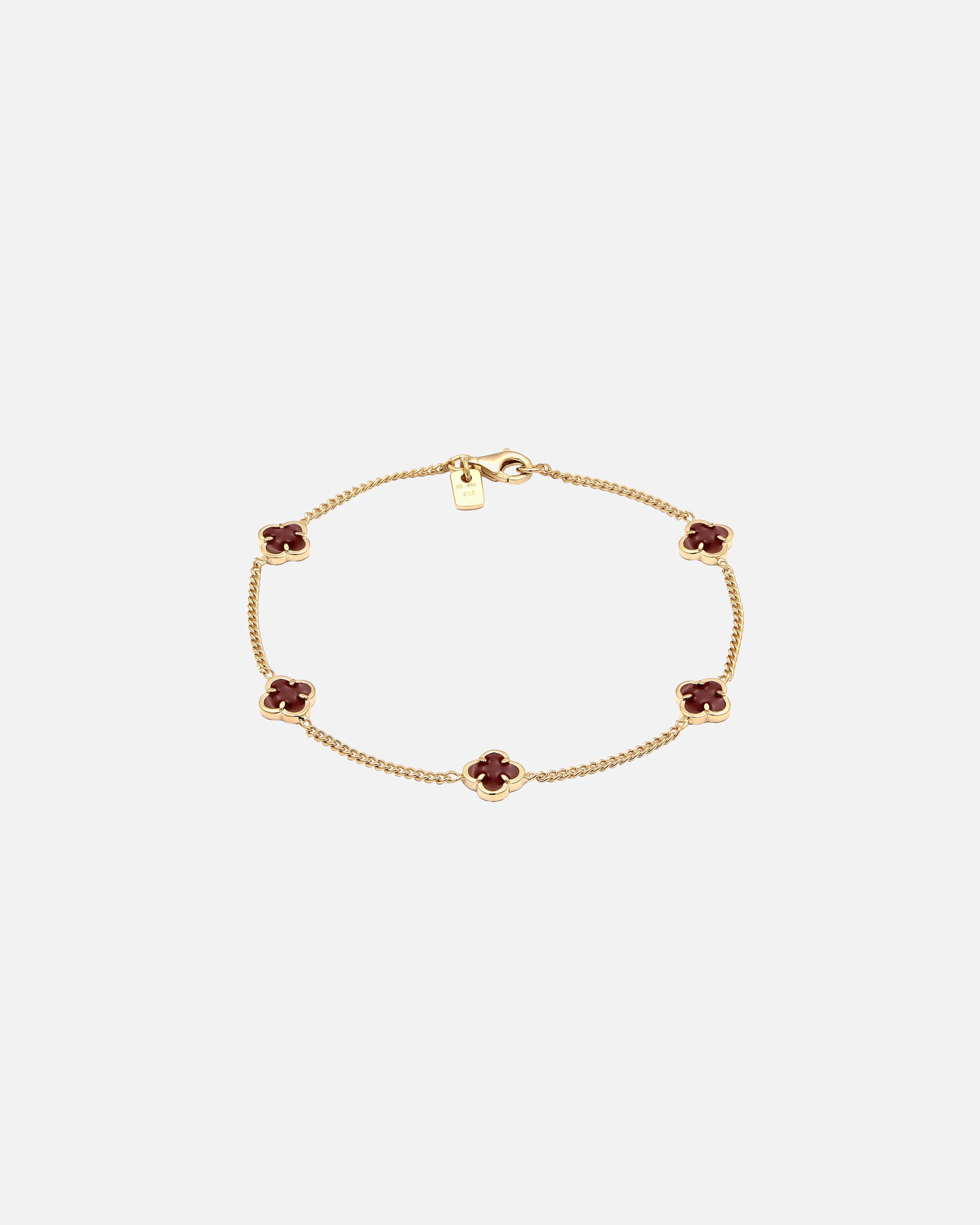 Bransoletka dla Mężczyzna KUZZOI Bransoletka Męska Wisiorek Koniczyna Łańcuszek Pancerny 925 Sterling Silver Pozłacany Lato / Plażowe Złoto 21 cm 19