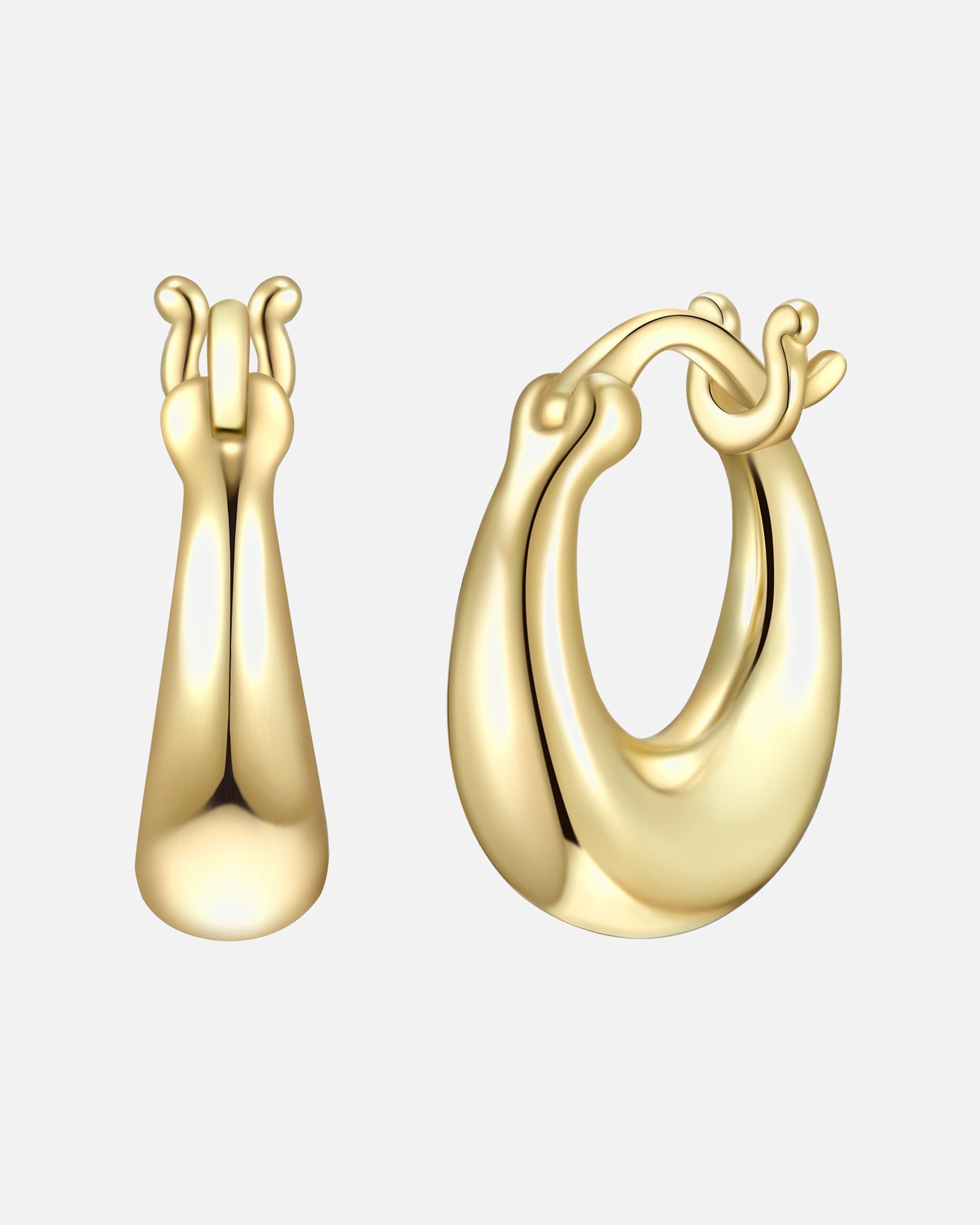 Obrączki dla Kobieta Kolczyki z Srebro wysokiej próby w Żółte złoto 14,8 mm