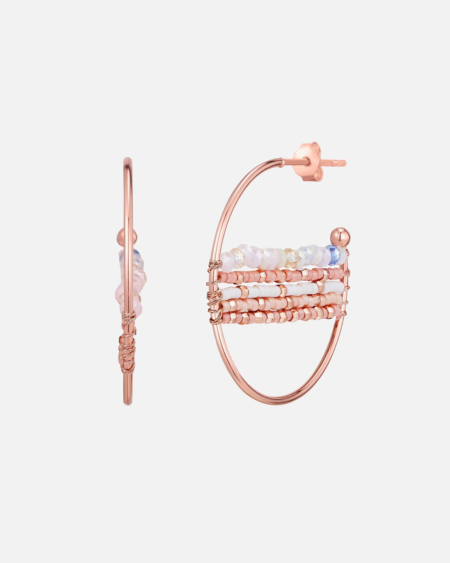 Obrączki dla Kobieta Kolczyki Mosiadz Różowy złoty 35,6 mm