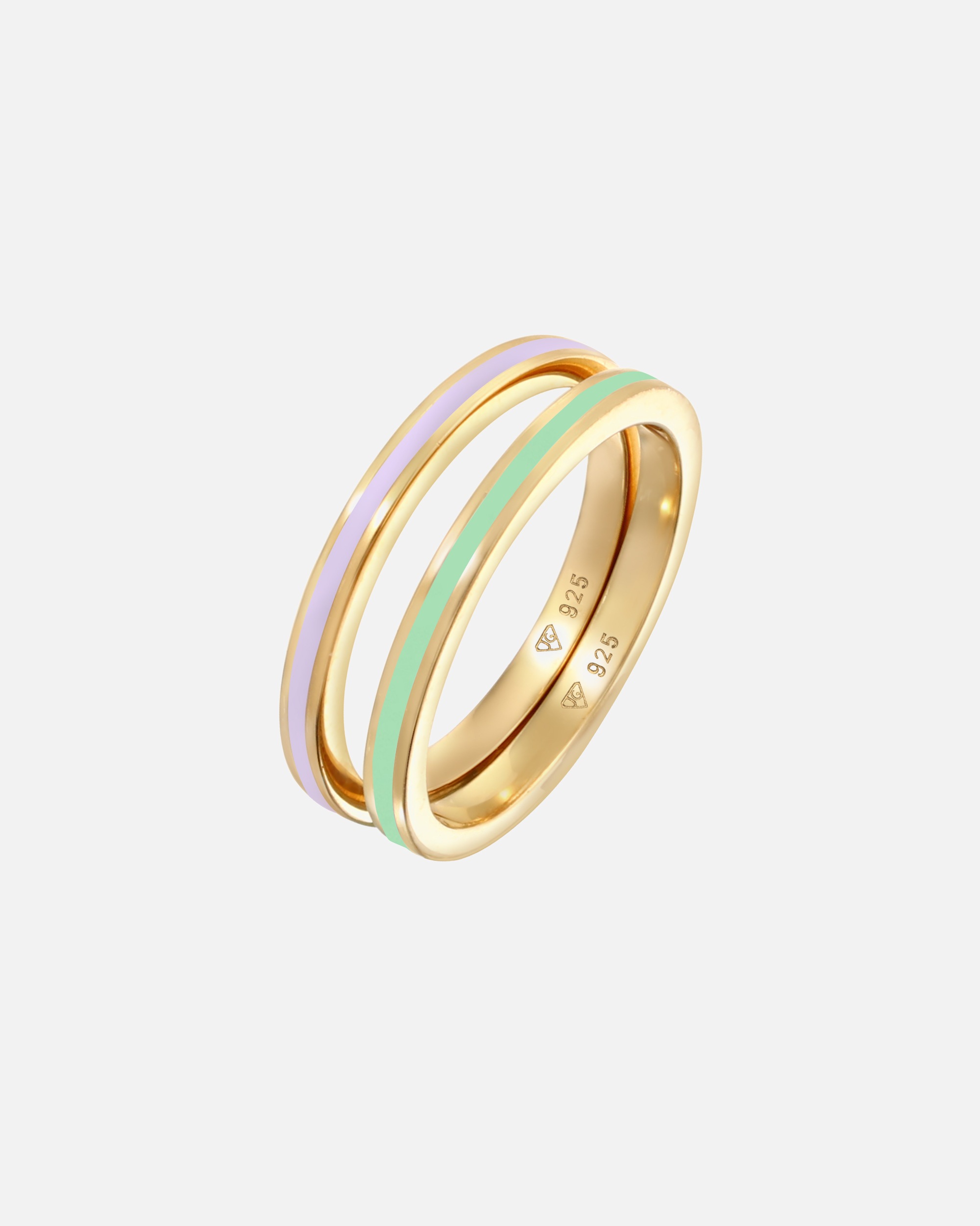 Pierścionek dla Kobieta Elli Damski Zestaw pierścionków Podstawowy Czarny z emalią w srebrze 925 Sterling Silver 52