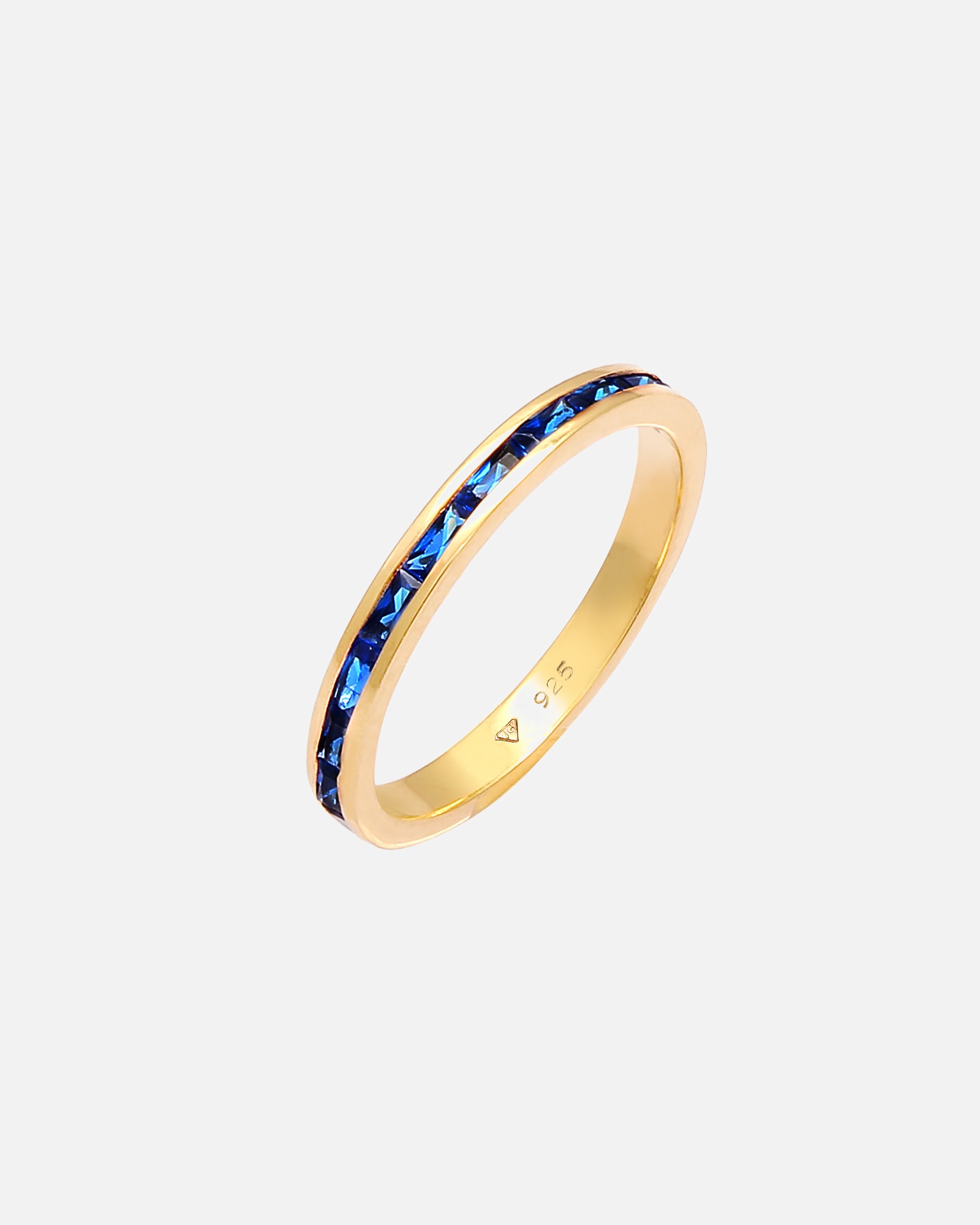 Pierścionek dla Kobieta Elli Ladies Fashion Trend with Sapphires in 925 Sterling Silver Plated Gold Plated 56