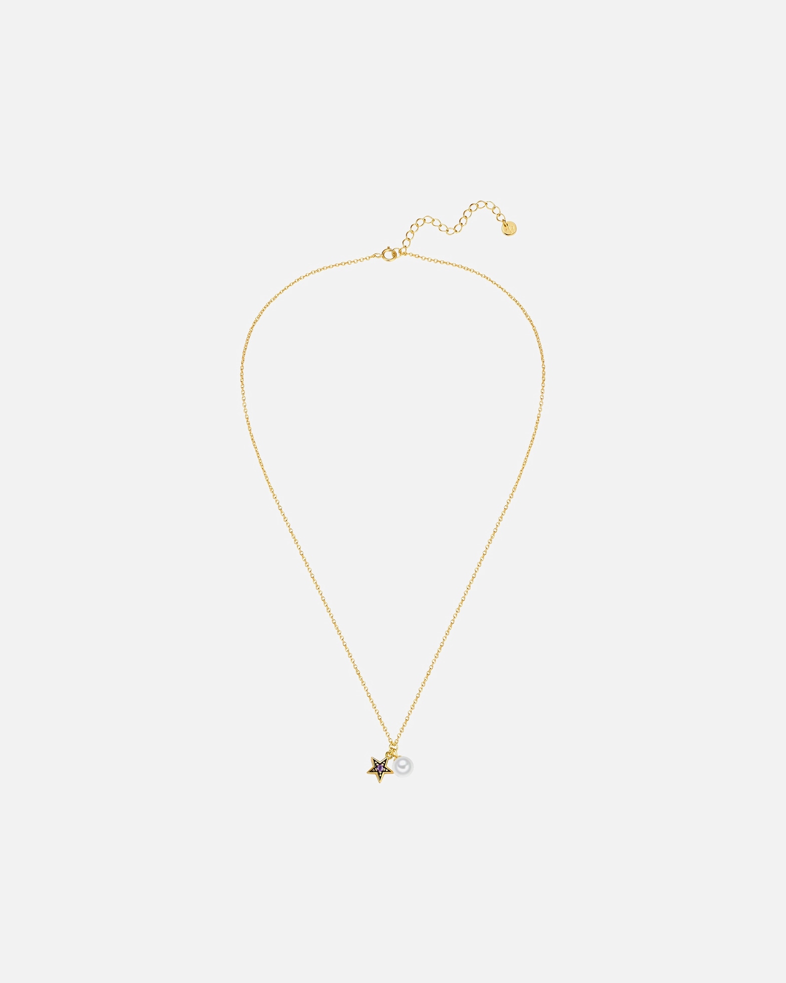 Naszyjnik dla Kobieta Glanzstücke München Łańcuszek Gwiazda z Srebro wysokiej próby w Żółte złoto 40,0 cm Basiskette + 5,0 cm Verlängerung