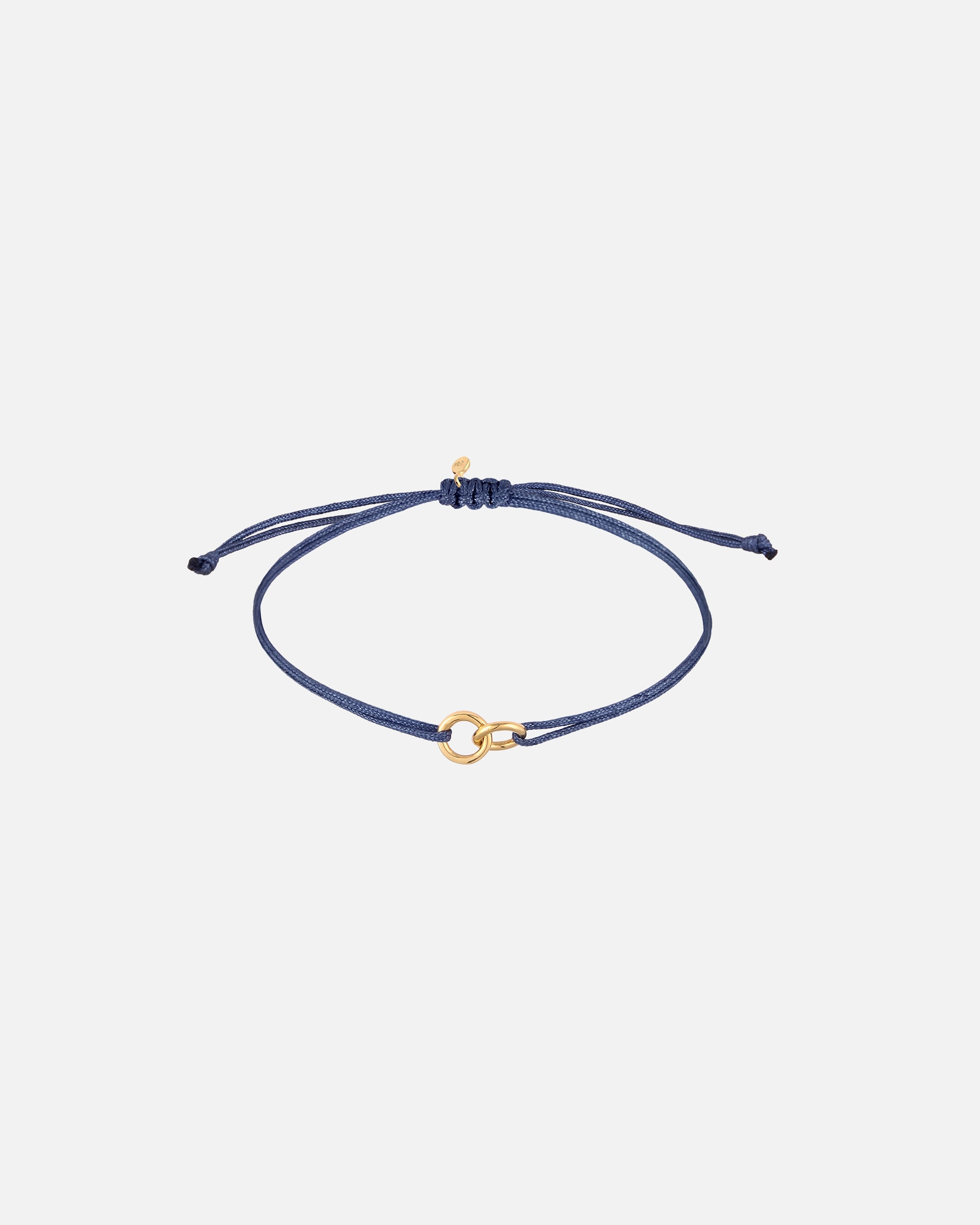 Bransoletka dla Kobieta Elli Damskie Koło Geo Minimal z nylonem brąz w srebrze próby 925 Sterling Silver pozłacane Niebieski