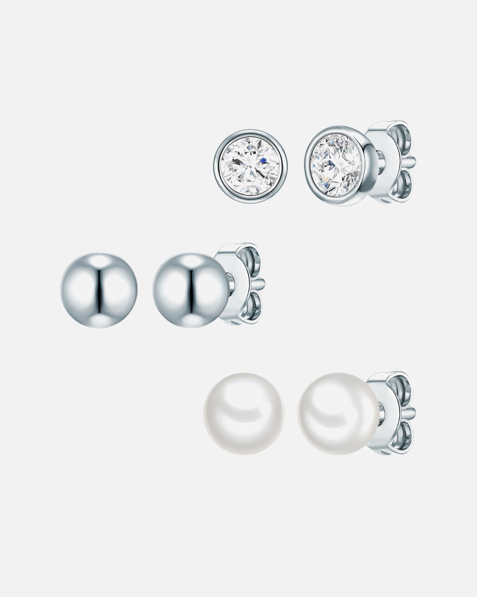 Kolczyki dla Kobieta Rafaela Donata Komplet z kryształami Swarovski® srebro wysokiej próby zdobiony kryształkami Swarovski® Perła hodowlana słodkowodna srebrny 5,0 mm