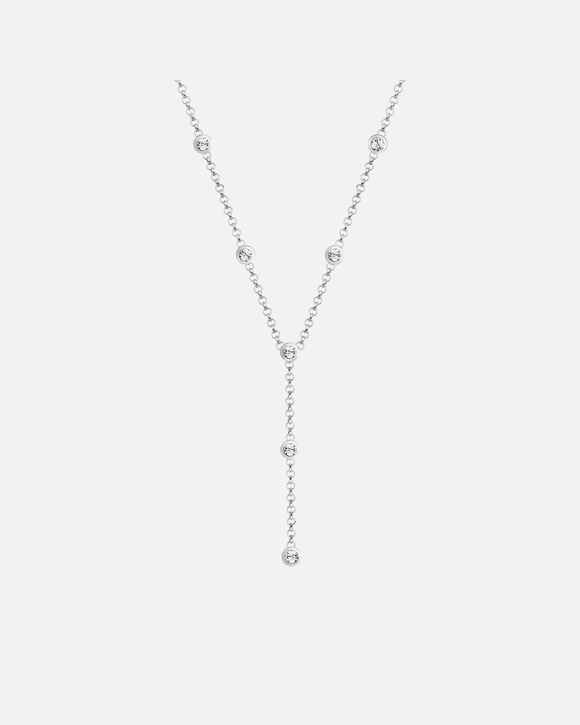 Naszyjnik dla Kobieta Elli Damski Y-łańcuszek koło Geo z kryształami w srebrze próby 925 sterling silver silberfarben