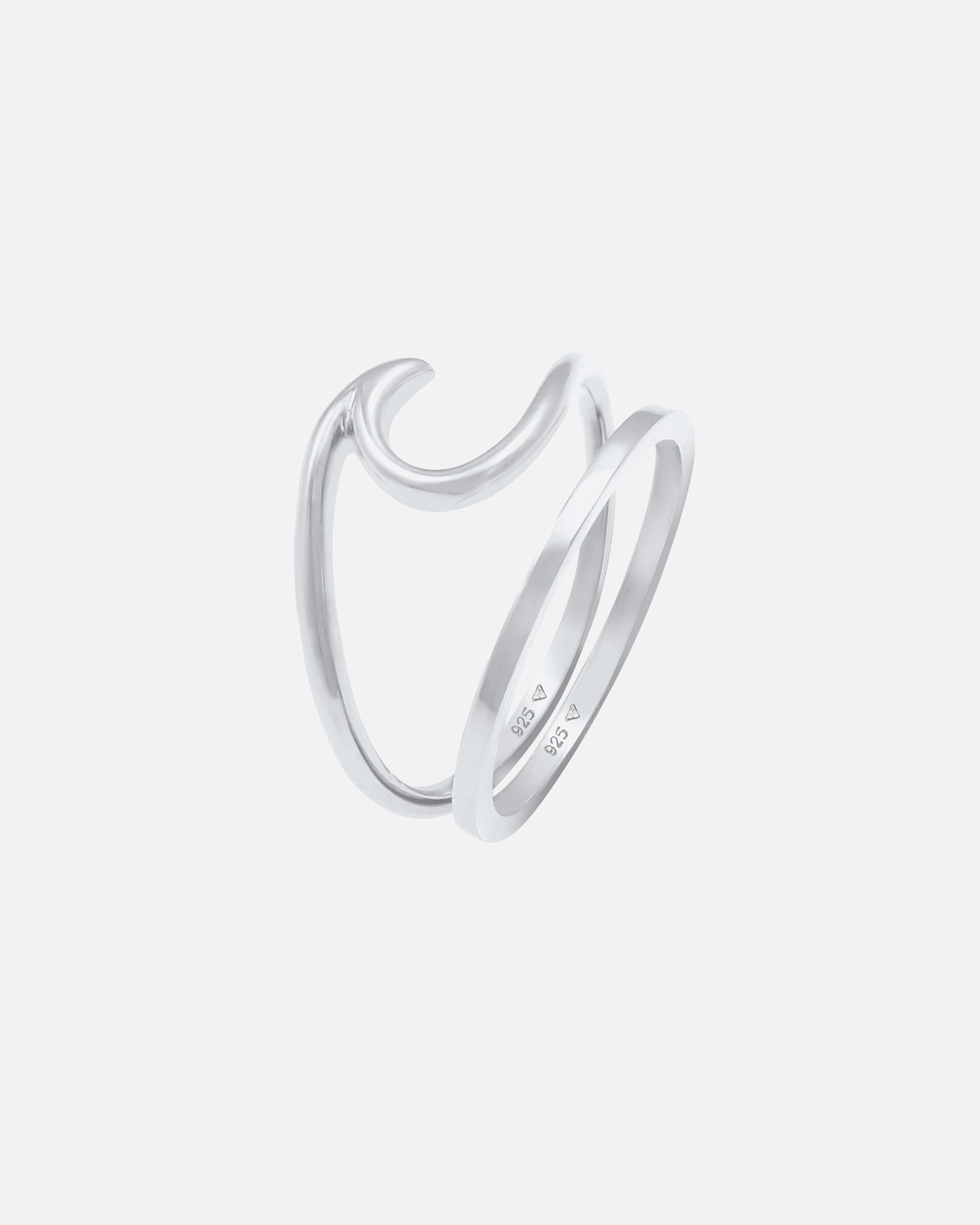Pierścionek dla Kobieta Elli Damski zestaw fale Basic morski ze srebra próby 925 Sterling Silver 52