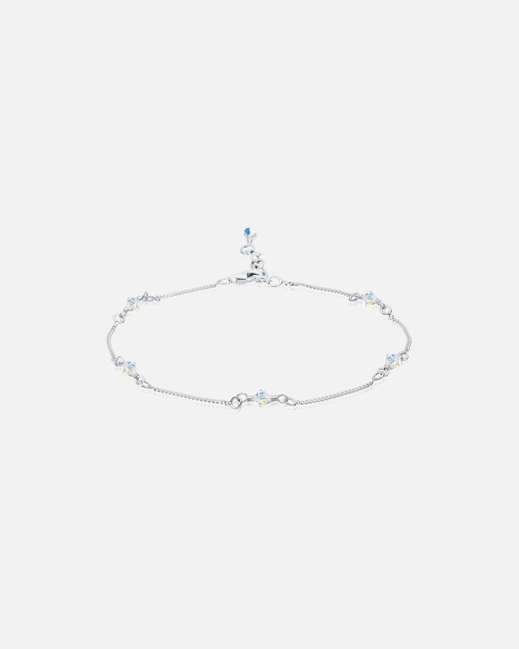 Ozdoby dla Kobieta Elli Damska bransoletka na kostkę z kryształami w srebrze 925 Sterling Silver 25