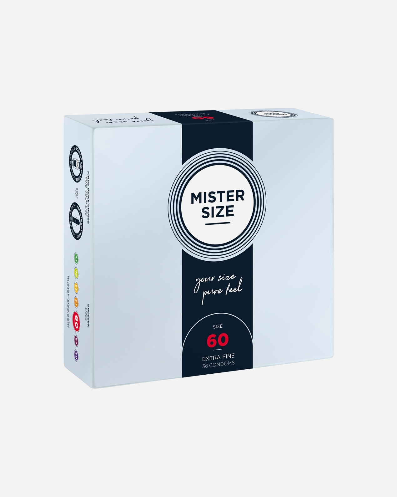 Prezerwatywa dla Mężczyzna Mister Size Pure Feel 60 mm - Size XL 36 szt.