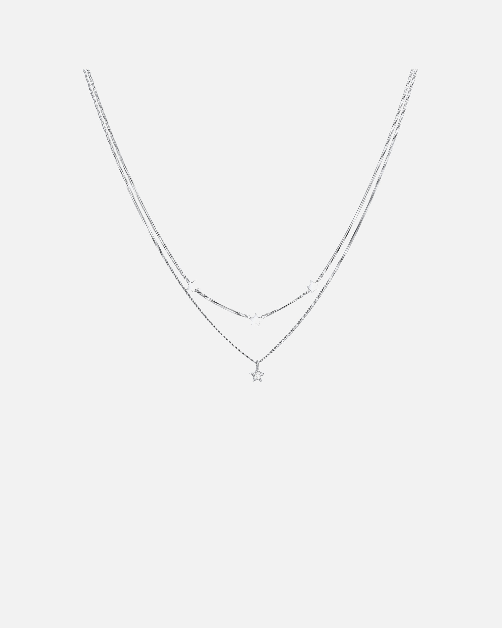 Naszyjnik dla Kobieta Elli Damski wisior warstwowy Gwiazda Astro z kryształami w srebrze próby 925 sterling silver 40