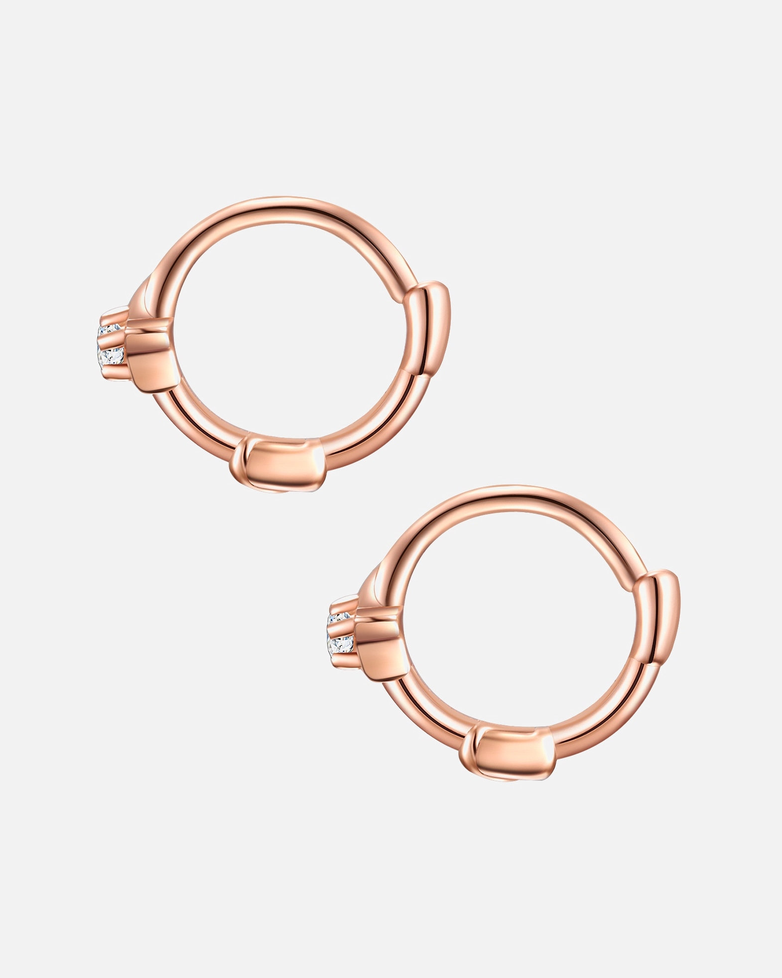 Kolczyki dla Kobieta Glanzstücke München Srebrne kolczyki kreole Gwiazda srebro wysokiej próby Cyrkonia różowe złoto 9,6 mm