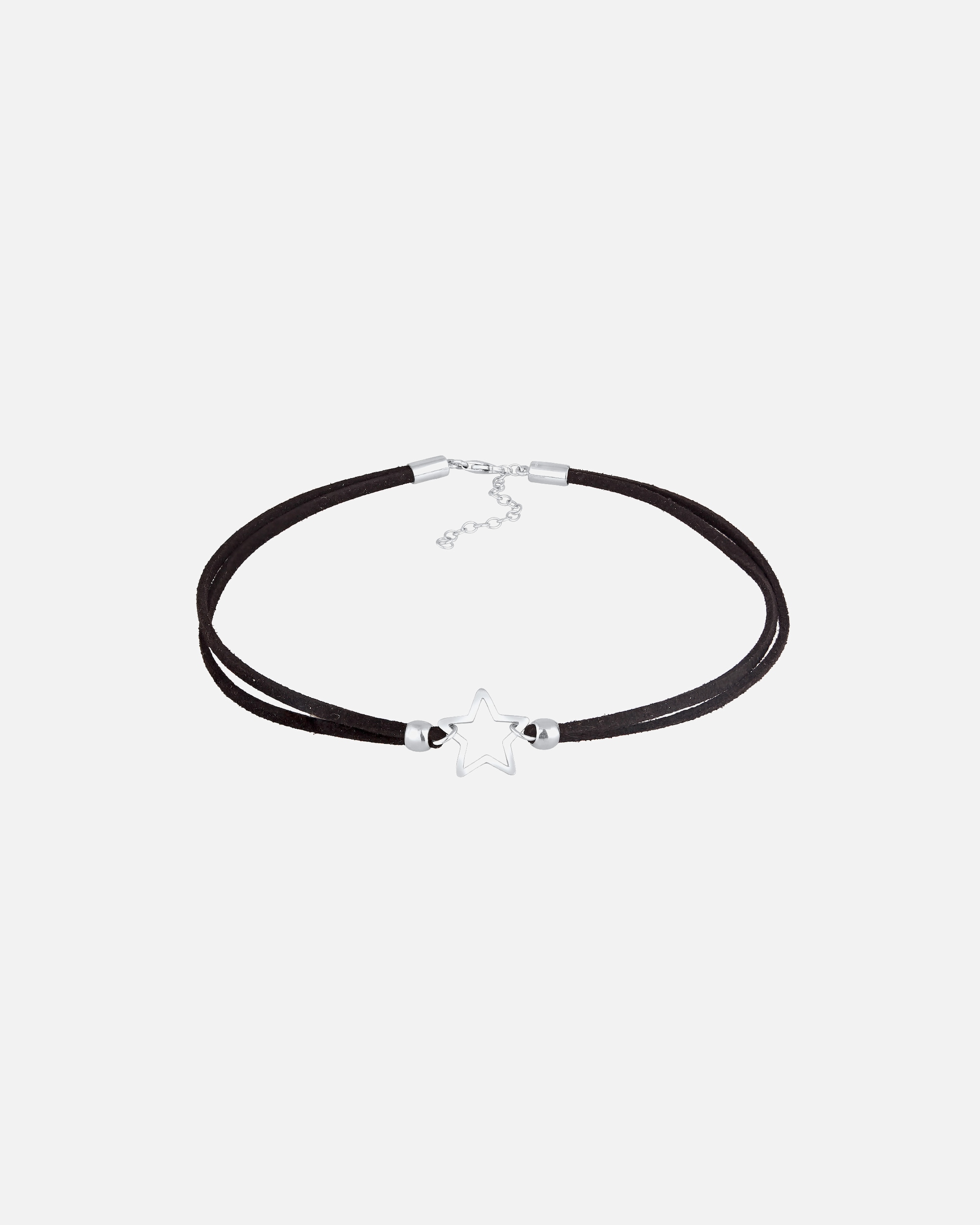 Naszyjnik dla Kobieta Elli Damski wisiorek Choker Gwiazda ze sztucznej skóry ze srebra 925 Sterling Silver 32