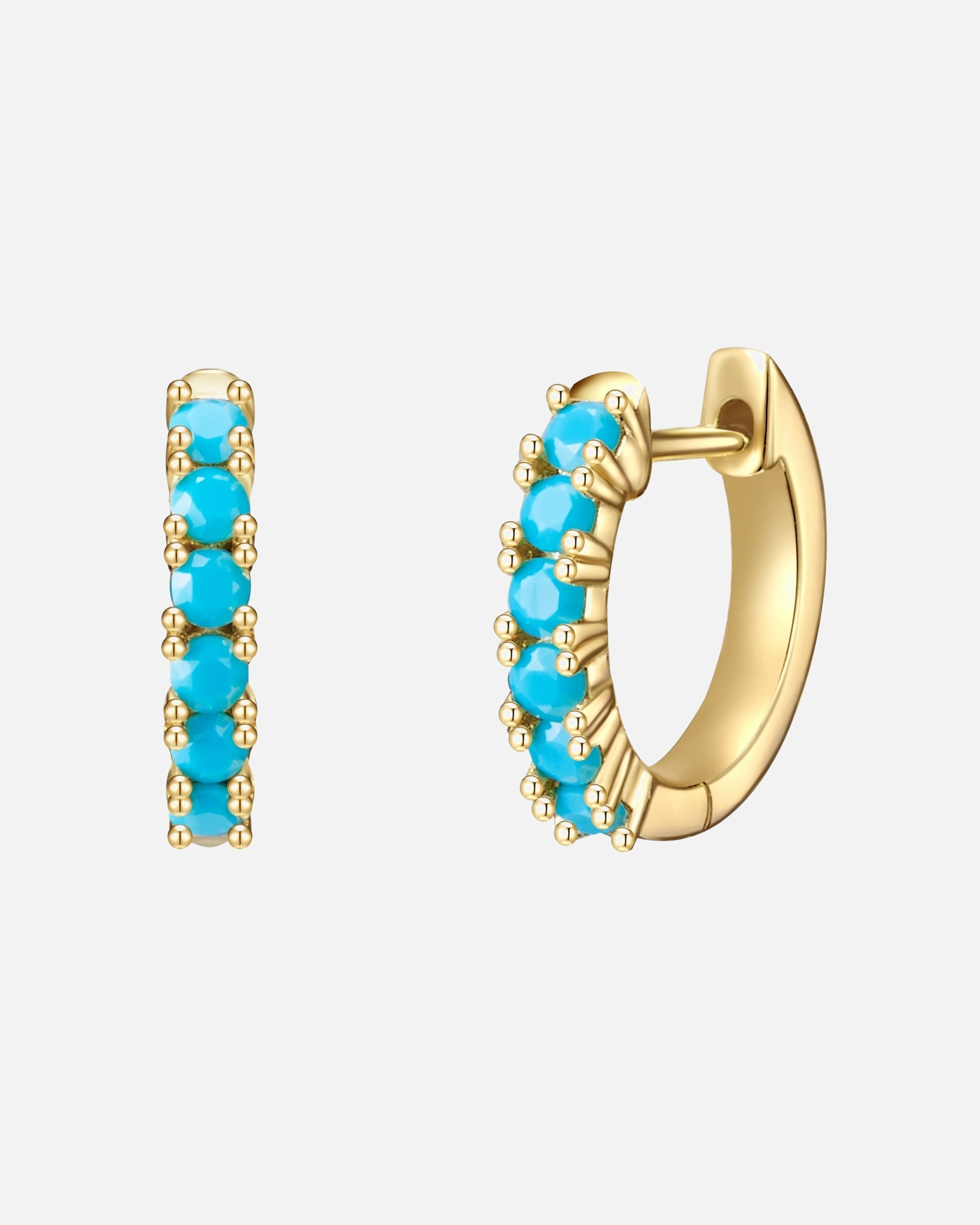 Obrączki dla Kobieta Glanzstücke München Srebrne kolczyki kreole srebro wysokiej próby Turkusowy (rek.) żółte złoto 12,4 mm