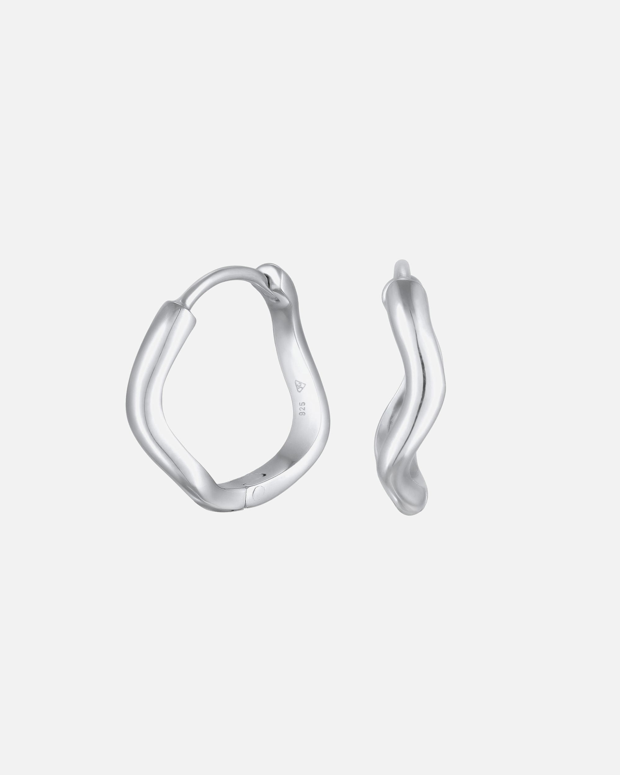 Kolczyki dla Kobieta Elli Damskie kolczyki kółka z organicznym wzorem fali z pozłacanego srebra próby 925 silberfarben