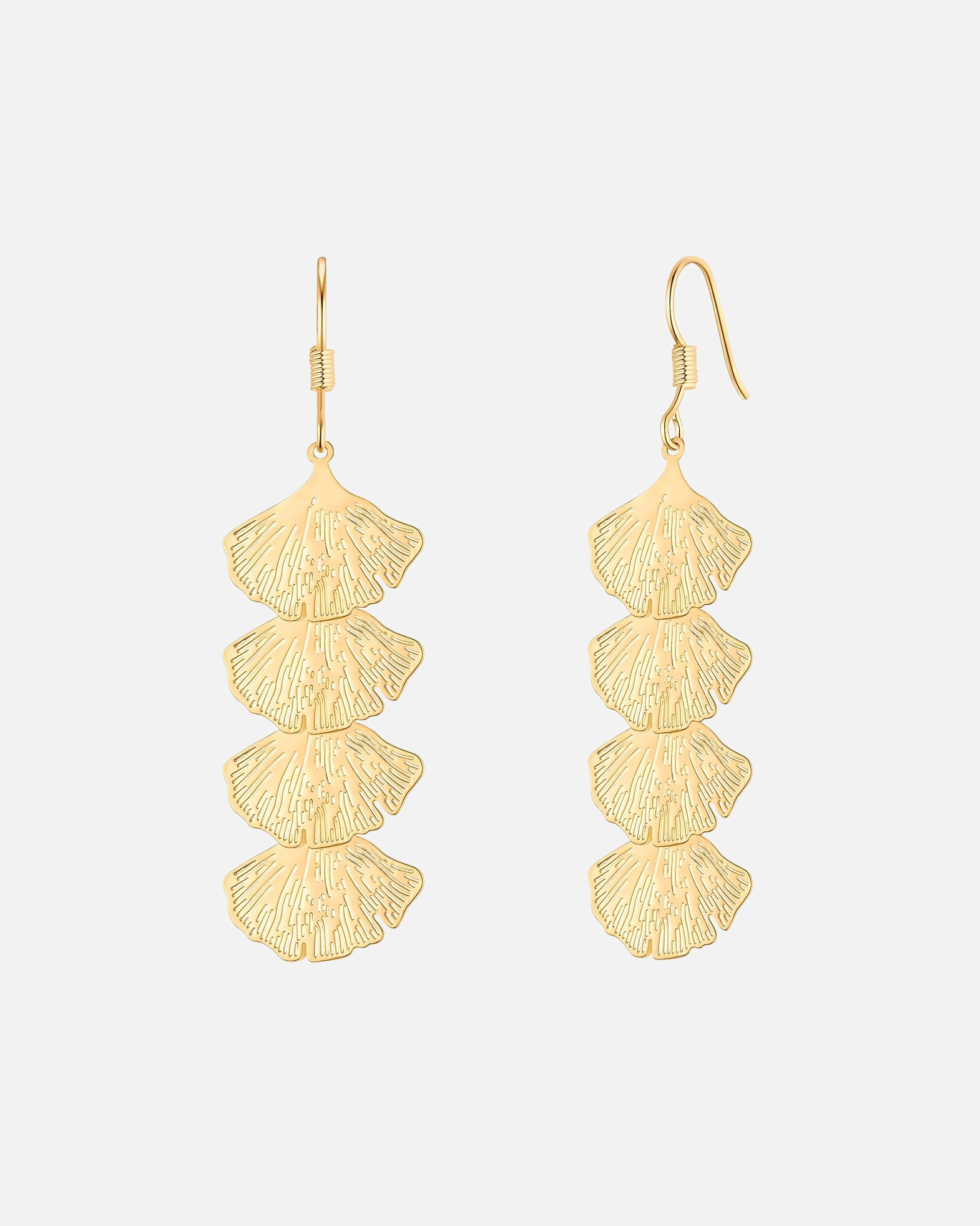 Kolczyki dla Kobieta Yokoamii Kolczyki wiszace Ginkgo z metalowego stopu w kolorze zlotym 63,0 mm