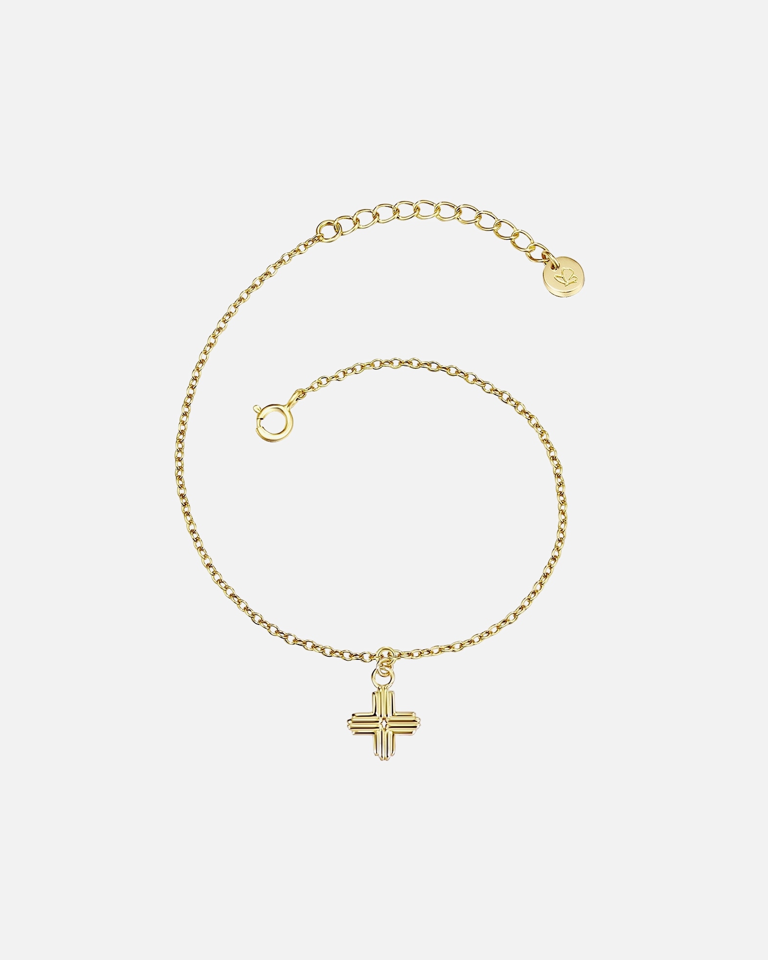 Bransoletka dla Kobieta Glanzstücke München Srebrna bransoleta Krzyżyk srebro wysokiej próby żółte złoto 17,0 cm Basislänge + 3,0 cm Verlängerung