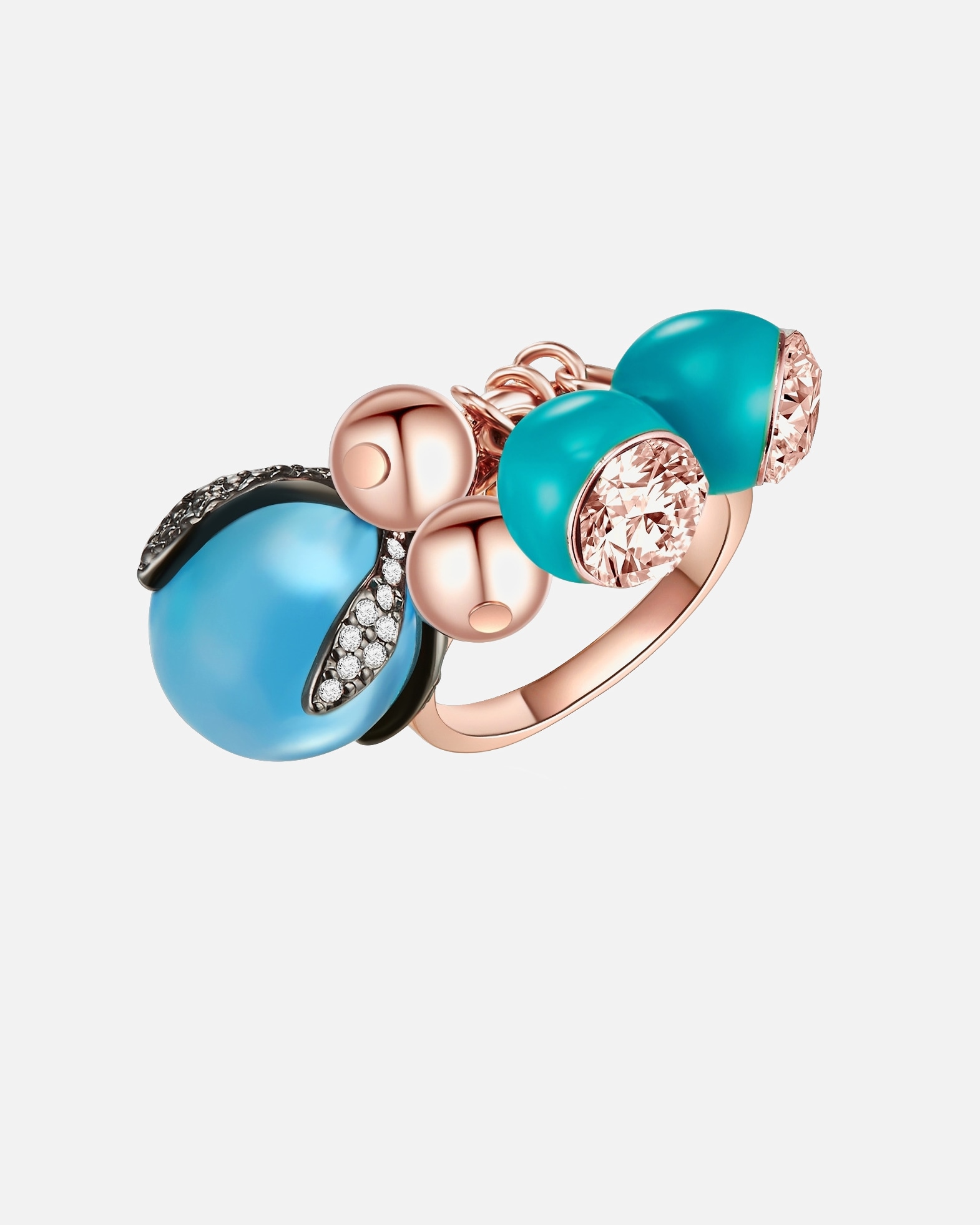 Pierścionek dla Kobieta Lulu & Jane Stop metali Zdobienie kryształkami Swarovski® 54