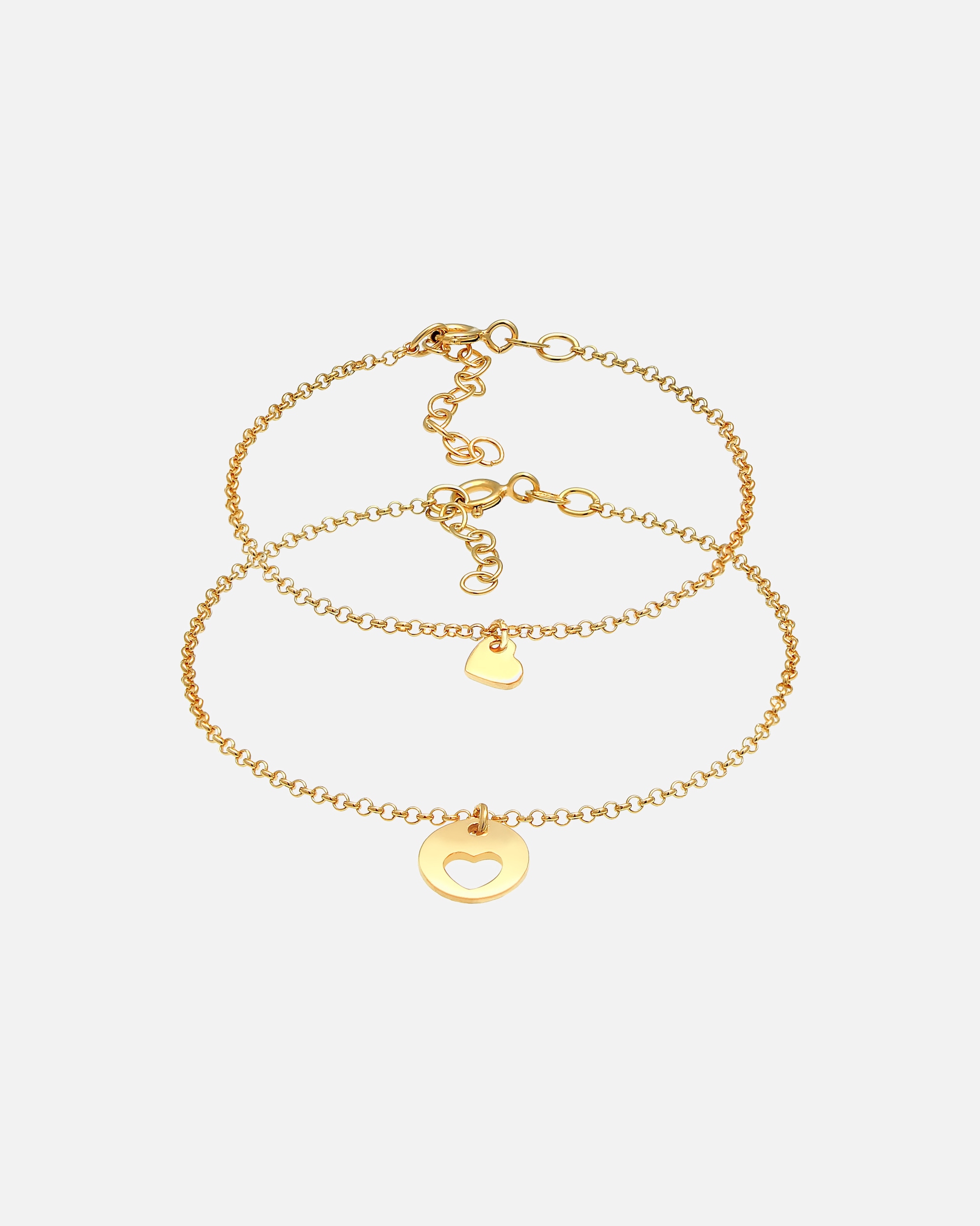 Bransoletka dla Kobieta Elli Damski zestaw matka córka płytka wycięty w srebrze 925 Sterling Silver goldfarben