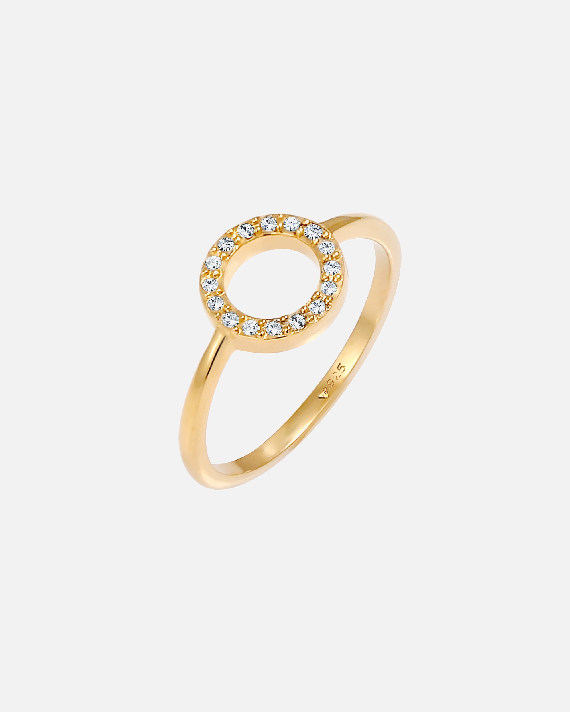 Pierścionek dla Kobieta Elli Damskie koło filigranowe Geo z kryształami w srebrze próby 925 Sterling Silver 54