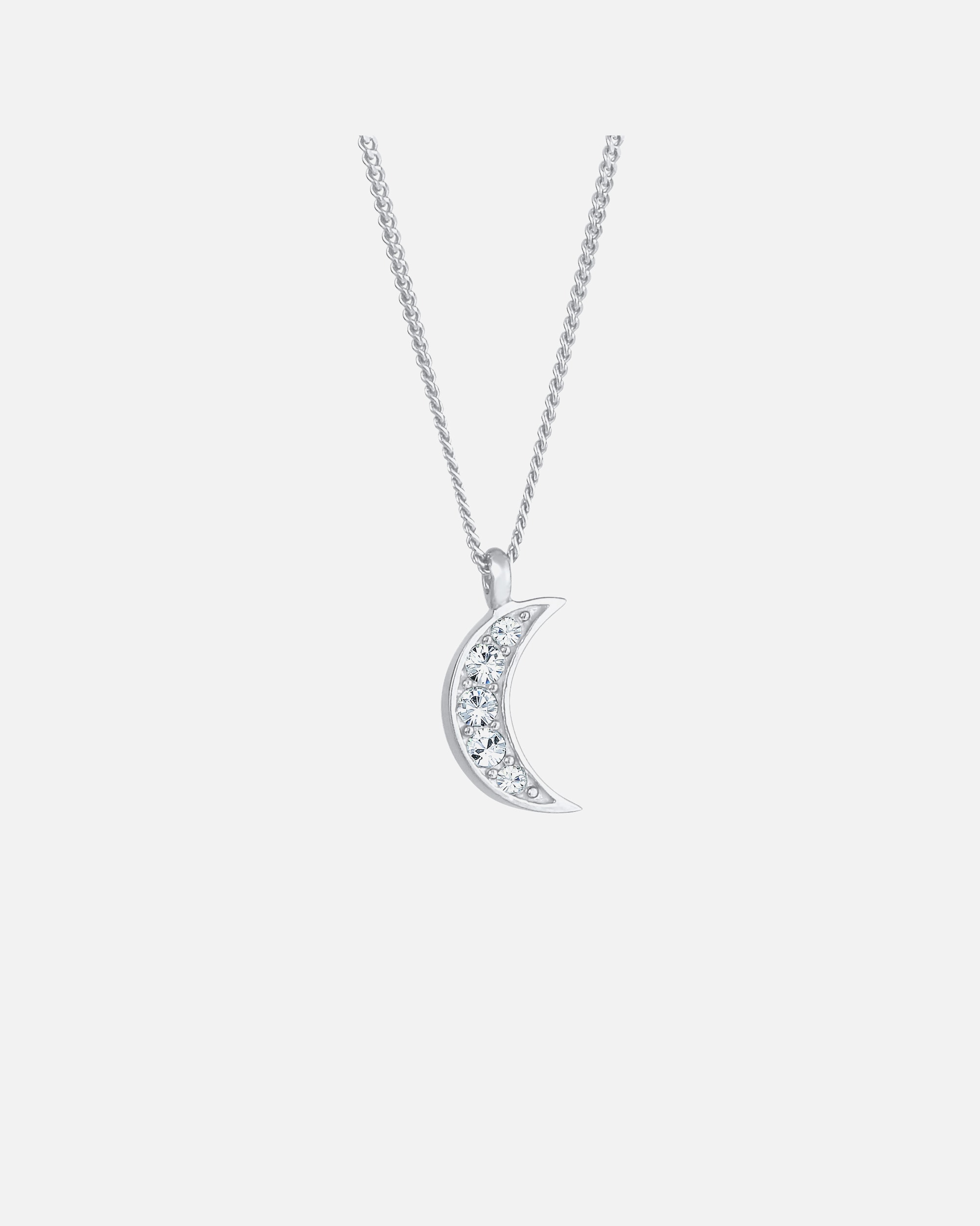 Naszyjnik dla Kobieta Elli Damski wisior półksiężycowy Astro Look Trend z kryształami w srebrze 925 funtów sterling silver silberfarben