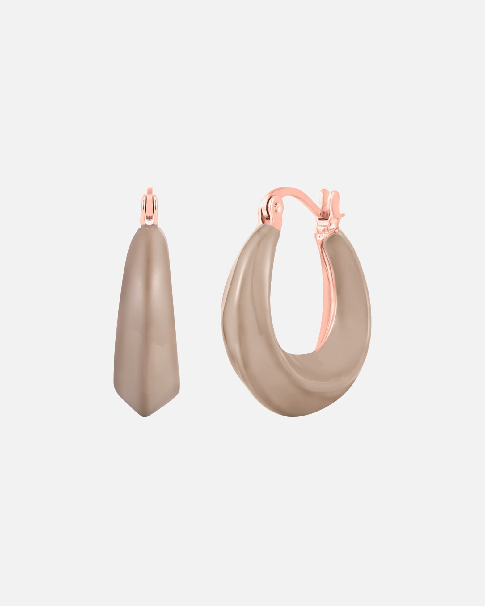 Obrączki dla Kobieta Yokoamii Kolczyki z Mosiadz w Różowy złoty 24,5 mm