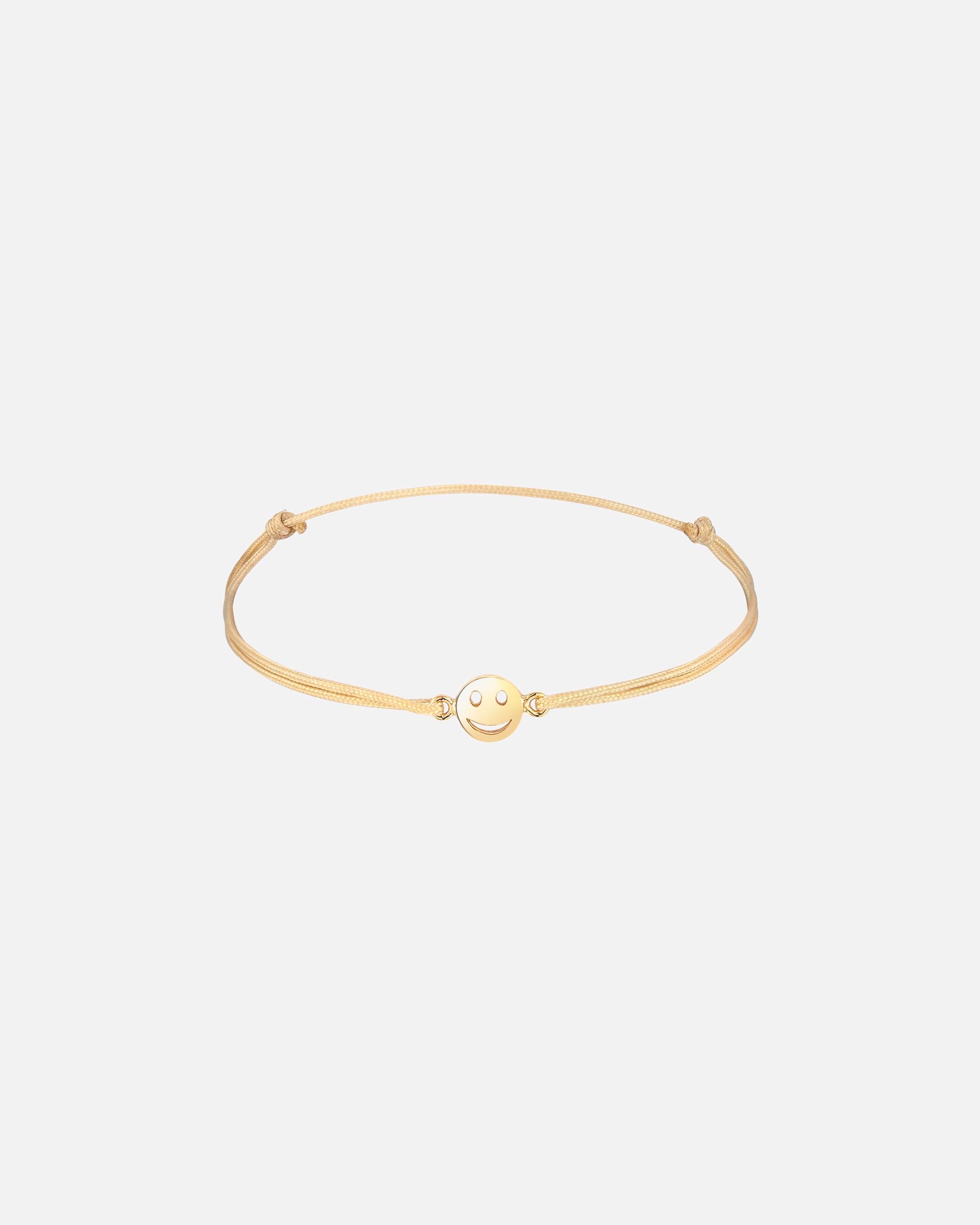 Bransoletka dla Kobieta Elli Damski symbol uśmiechniętej twarzy z czerwonym nylonem z pozłacanego srebra próby 925 Sterling Silver Beżowy