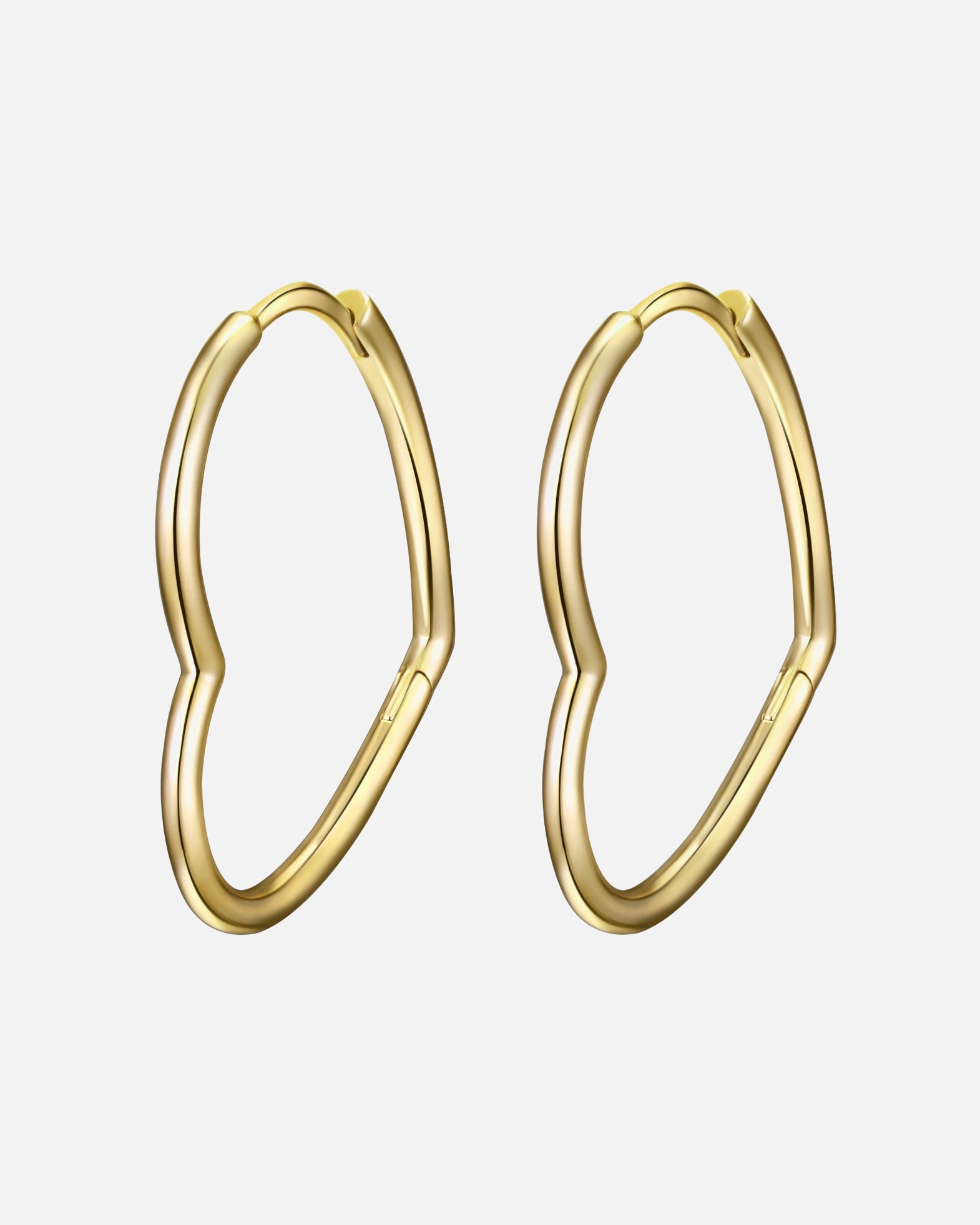 Obrączki dla Kobieta Glanzstücke München Srebrne kolczyki kreole Serce srebro wysokiej próby różowe złoto 29,2 mm