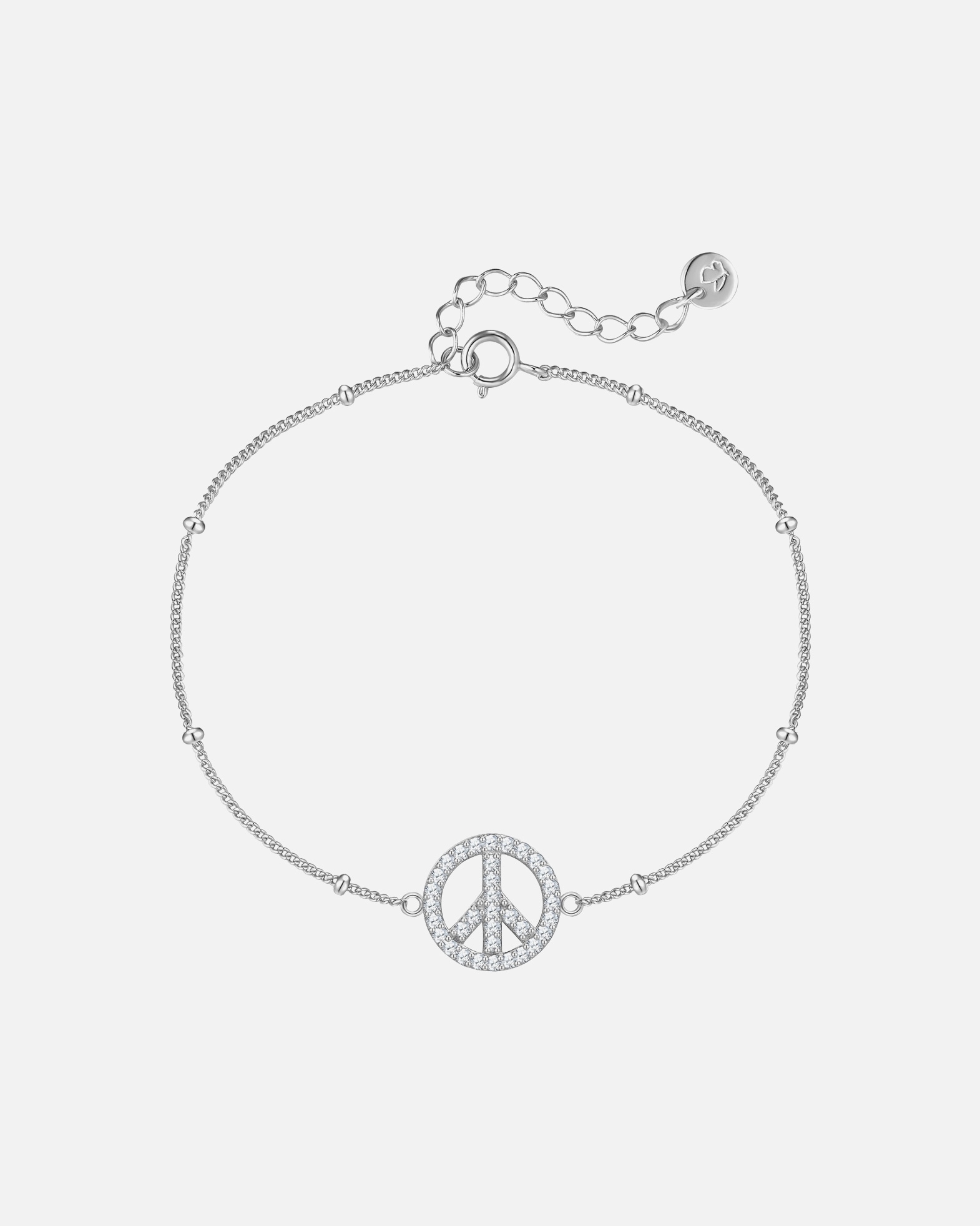 Bransoletka dla Kobieta Bransoletka Peace Srebro wysokiej próby Srebrny 17,0 cm Basislänge + 3,0 cm Verlängerung