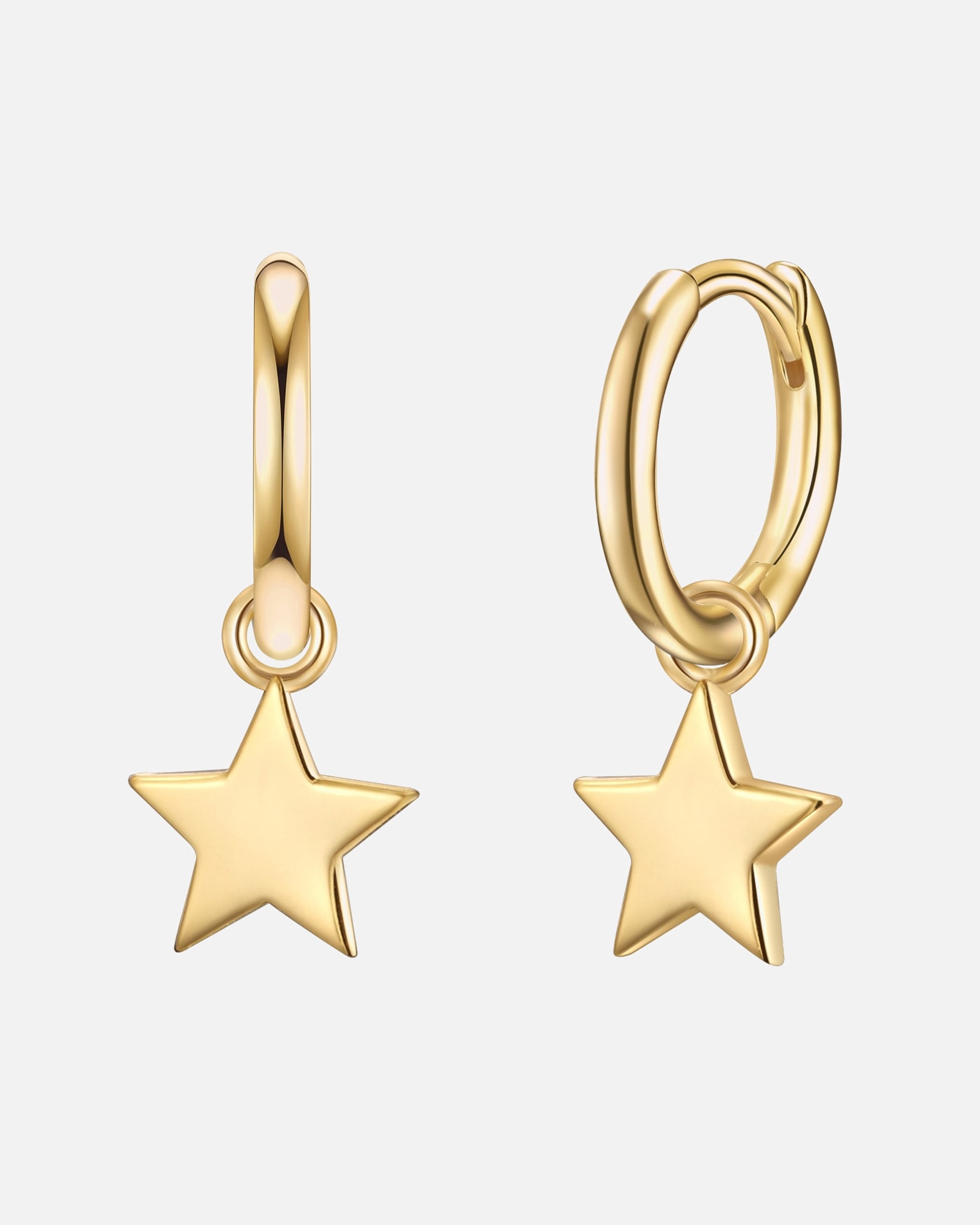 Kolczyki dla Kobieta Glanzstücke München Kolczyki Gwiazda z Srebro wysokiej próby w Żółte złoto 18,6 mm