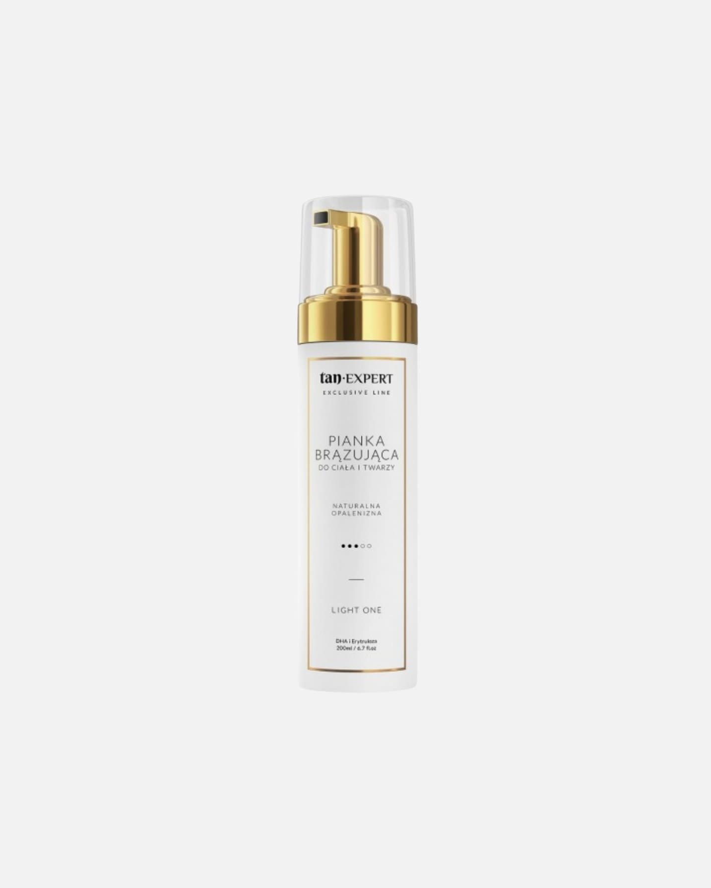 Samoopalacz dla Unisex TanExpert Default Brand Line Light One lekka pianka samoopalająca z aloesem i kwasem hialuronowym 200 ml