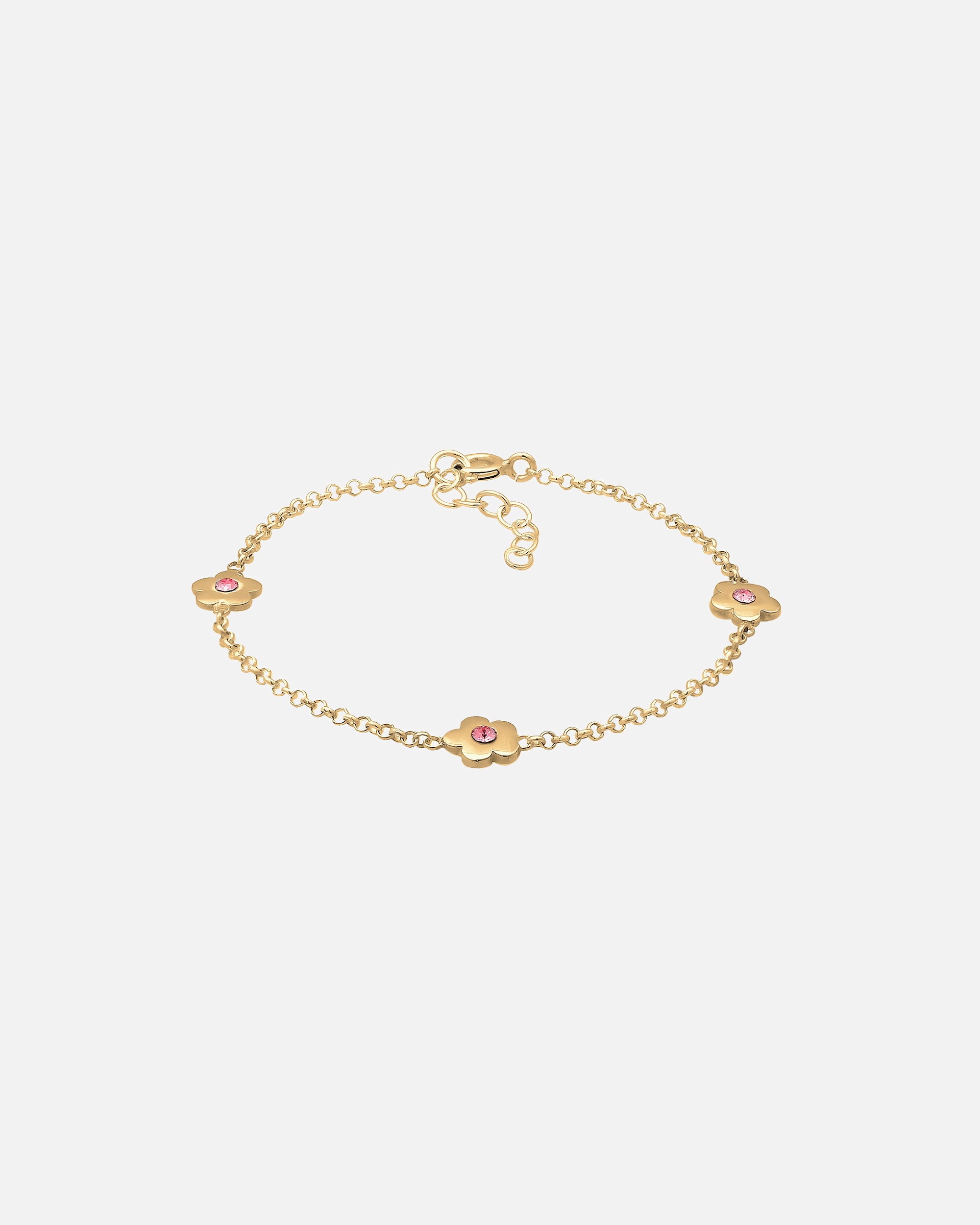 Bransoletka dla Kobieta Elli Dziecięcy kwiatek filigranowy z kryształkami różowy w srebrze próby 925 Sterling Silver goldfarben