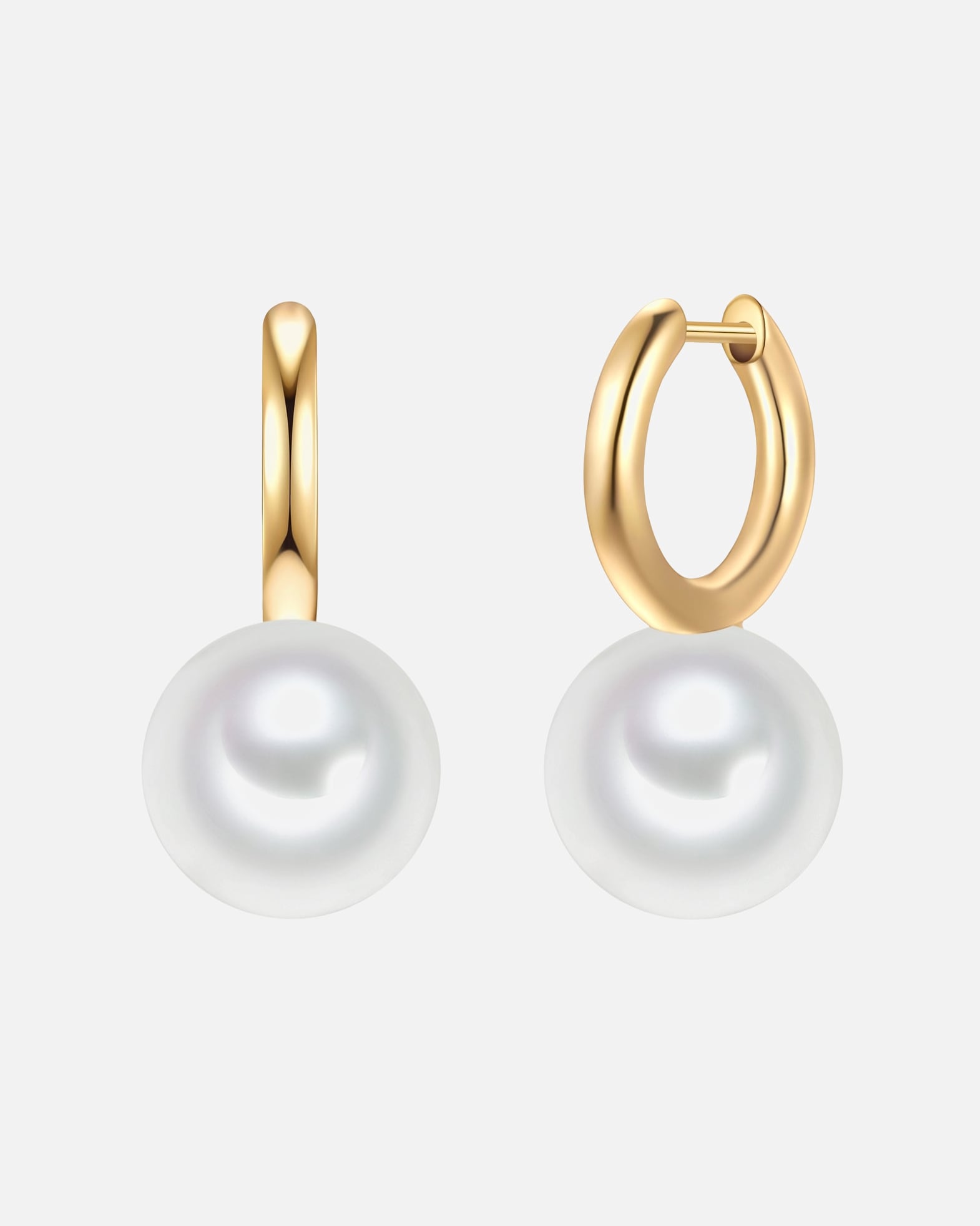 Obrączki dla Kobieta Yokoamii Kolczyki z mosiadzu w kolorze zlotym z perla (synth.) 33,5 mm