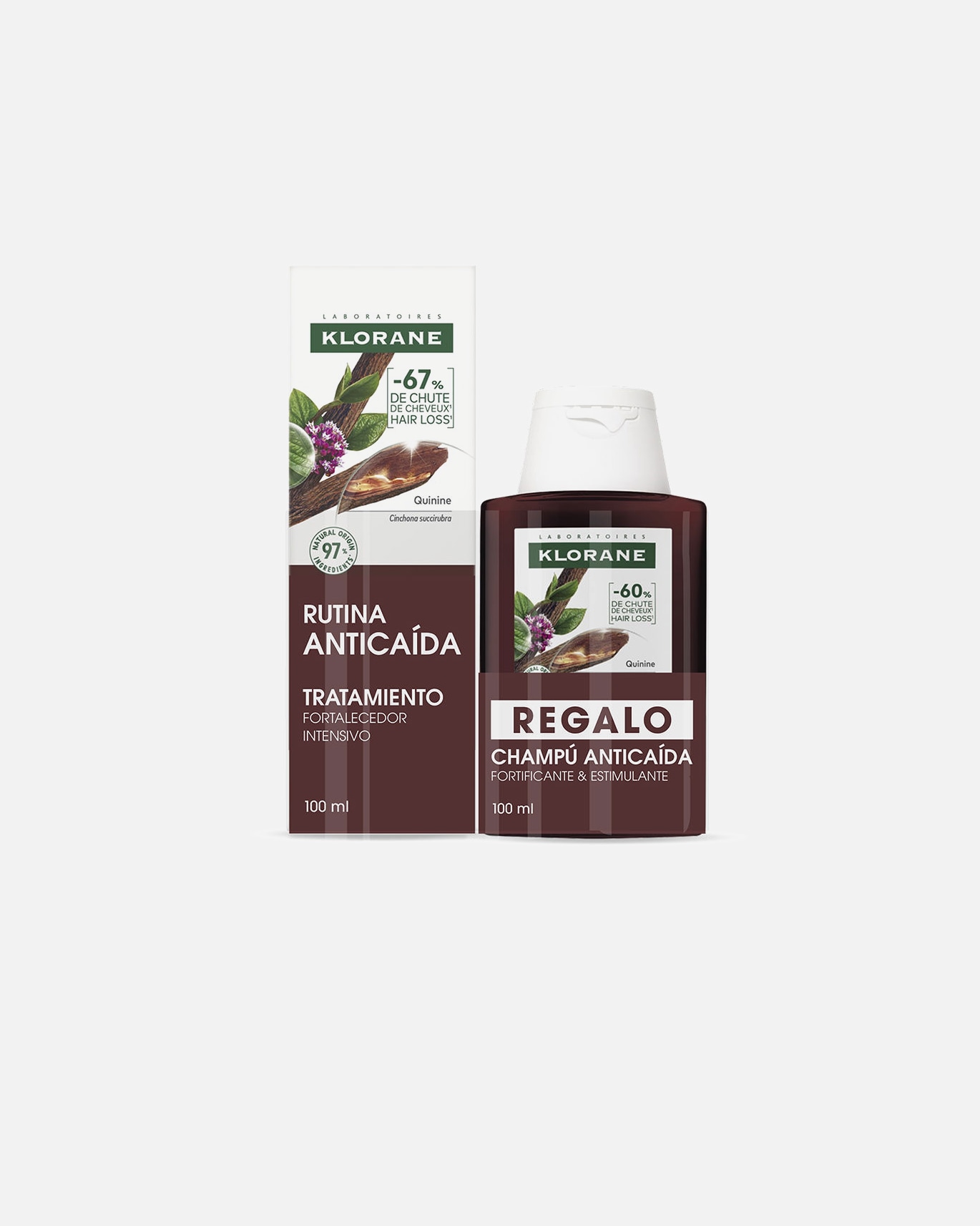 Zestaw do pielęgnacji włosów dla Kobieta Klorane ZESTAW BIO SERUM CHININA I SZAROTKA 1 sztuka