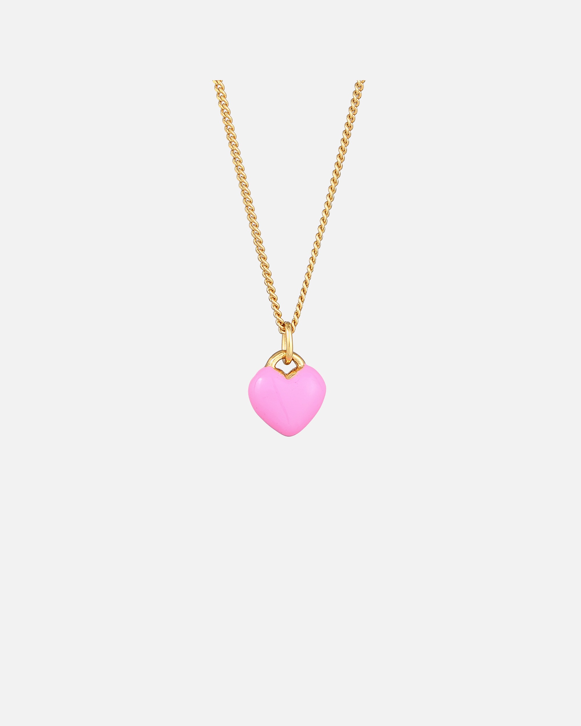 Naszyjnik dla Kobieta Elli Dziecięcy wisiorek Serce Śliczne z Emalią Różowe z pozłacanego srebra próby 925 Sterling Silver 40
