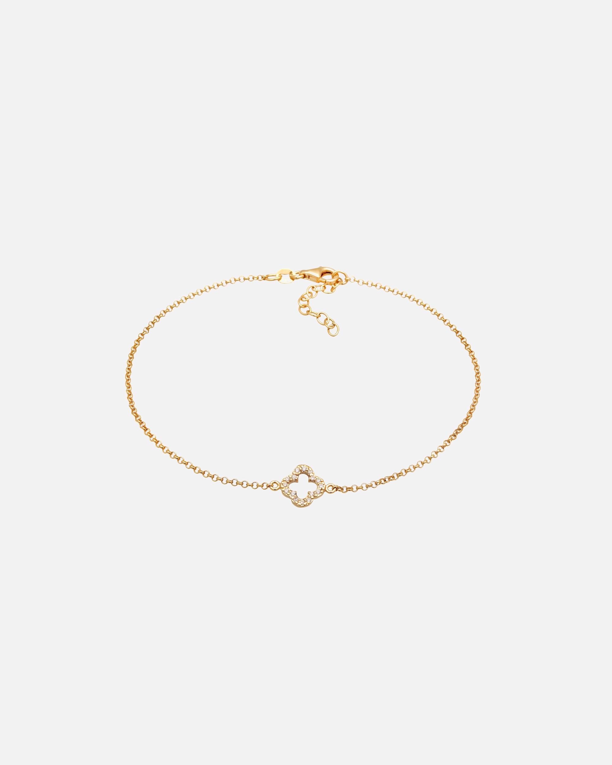 Ozdoby dla Kobieta Elli Damski wisiorek na kostkę koniczynka na szczęście Lucky Charm z cyrkoniami ze srebra 925 Sterling Silver goldfarben