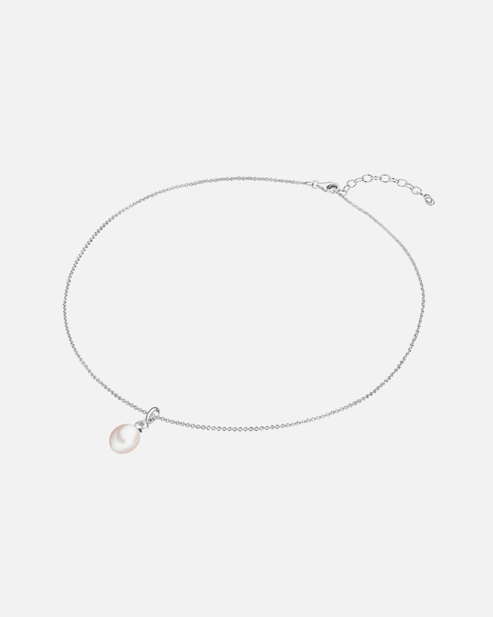 Naszyjnik dla Kobieta Lulu & Jane Srebro wysokiej pr óby Brylant Perła hodowlana słodkowodna 40 cm + 5 cm