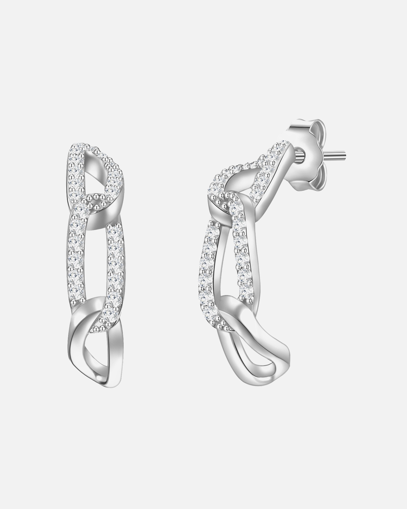 Obrączki dla Kobieta Srebrne kolczyki kreole srebro wysokiej próby Cyrkonia srebrny 16,4 mm