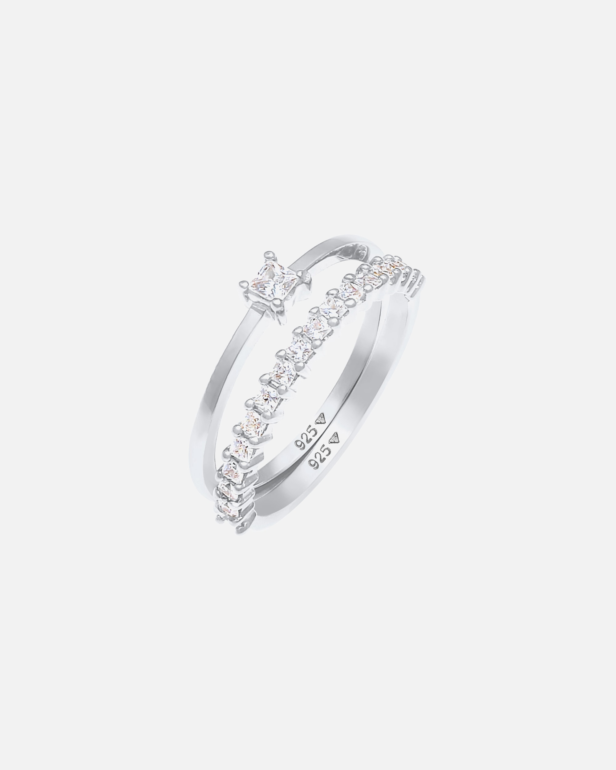 Pierścionek dla Kobieta Elli Damski soliter zaręczyny Infinity z kryształami cyrkonii pozłacane srebro 925 Sterling Silver 54