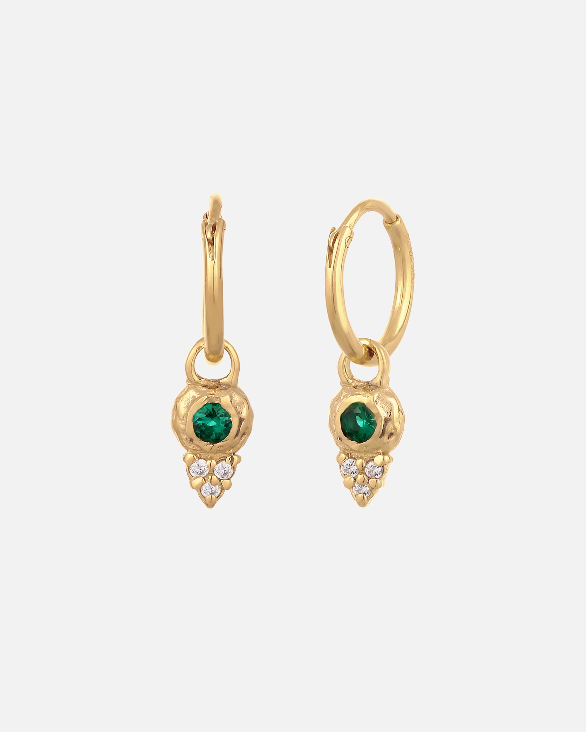 Kolczyki dla Kobieta Elli PREMIUM Kolczyki Damskie Krąg Syntetyczny Szmaragd Cięcie Xirius Zielony Cyrkon 925 Sterling Silver goldfarben