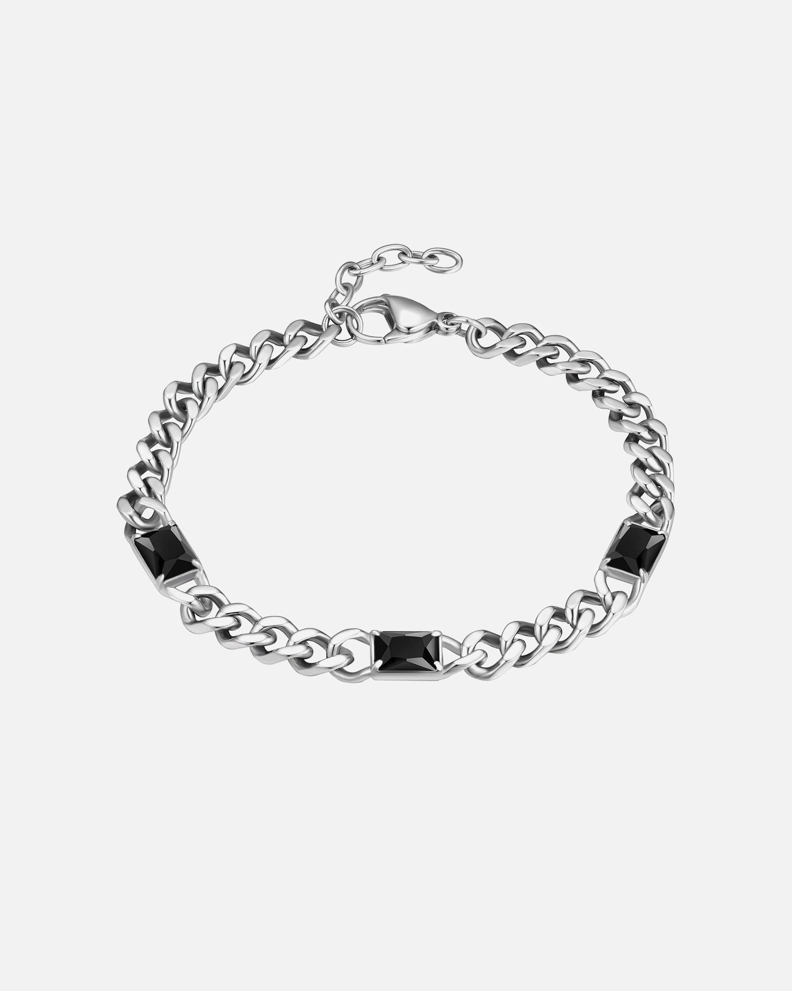 Bransoletka dla Mężczyzna Bransoletka Stal nierdzewna Srebrny 21,0 cm Basislänge + 3,0 cm Verlängerung