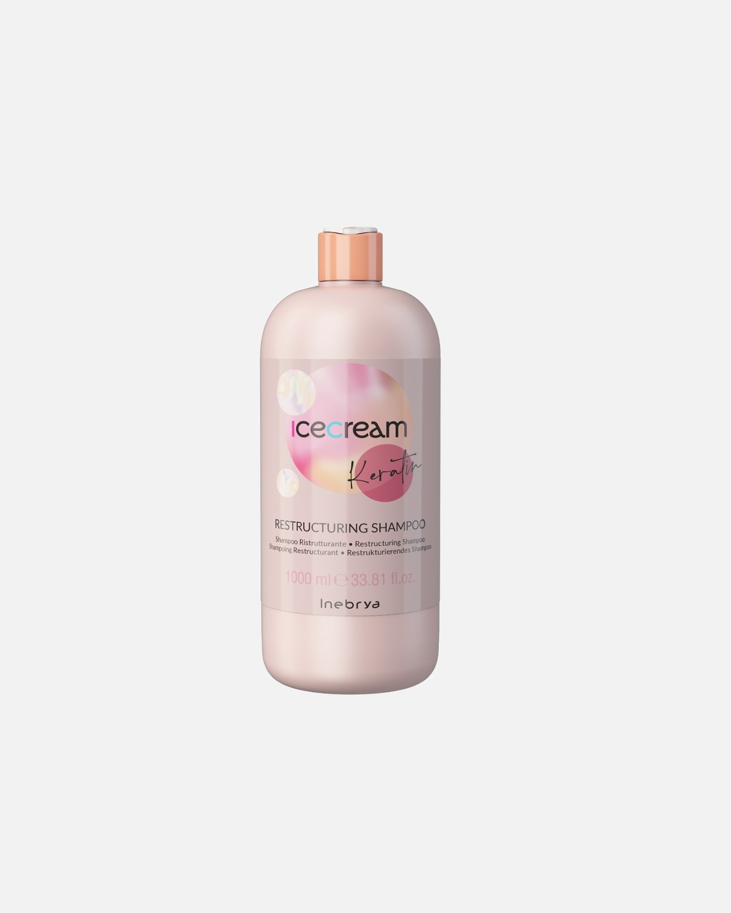 Szampon do włosów dla Kobieta Inebrya Ice Cream Keratin - gama produktów do odbudowy struktury włosów 1000 ml
