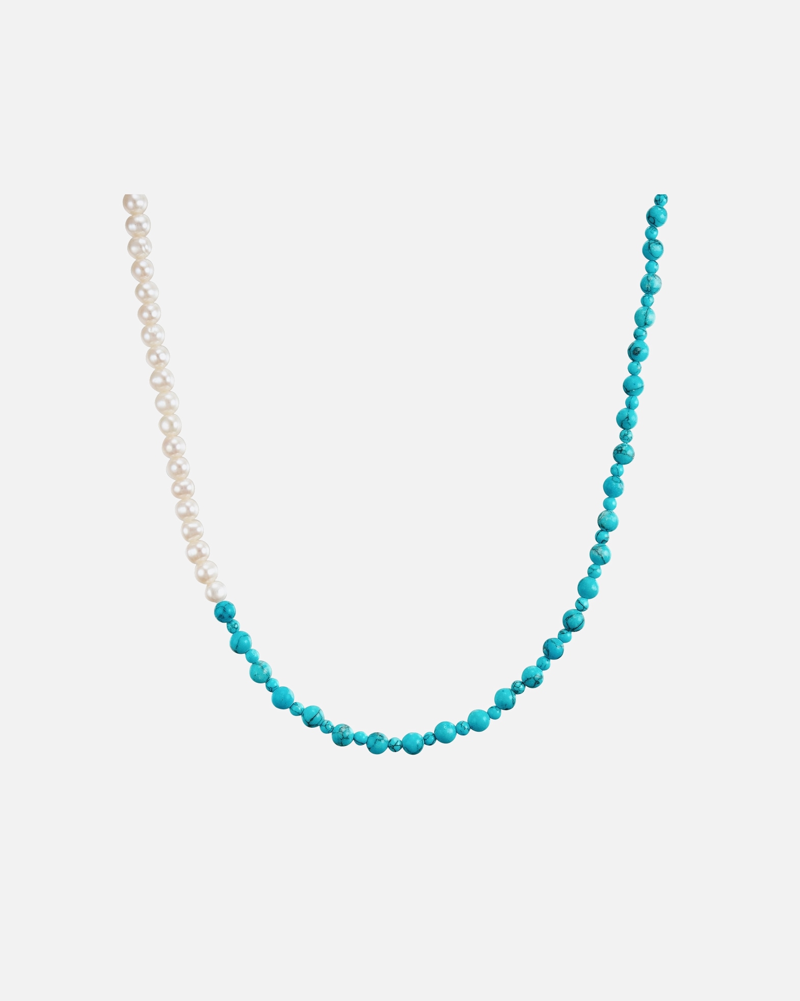 Naszyjnik dla Kobieta Naszyjnik z kamieni szlachetnych srebro wysokiej próby Turkusowy (rek.) Perła hodowlana słodkowodna srebrny 45,0 cm