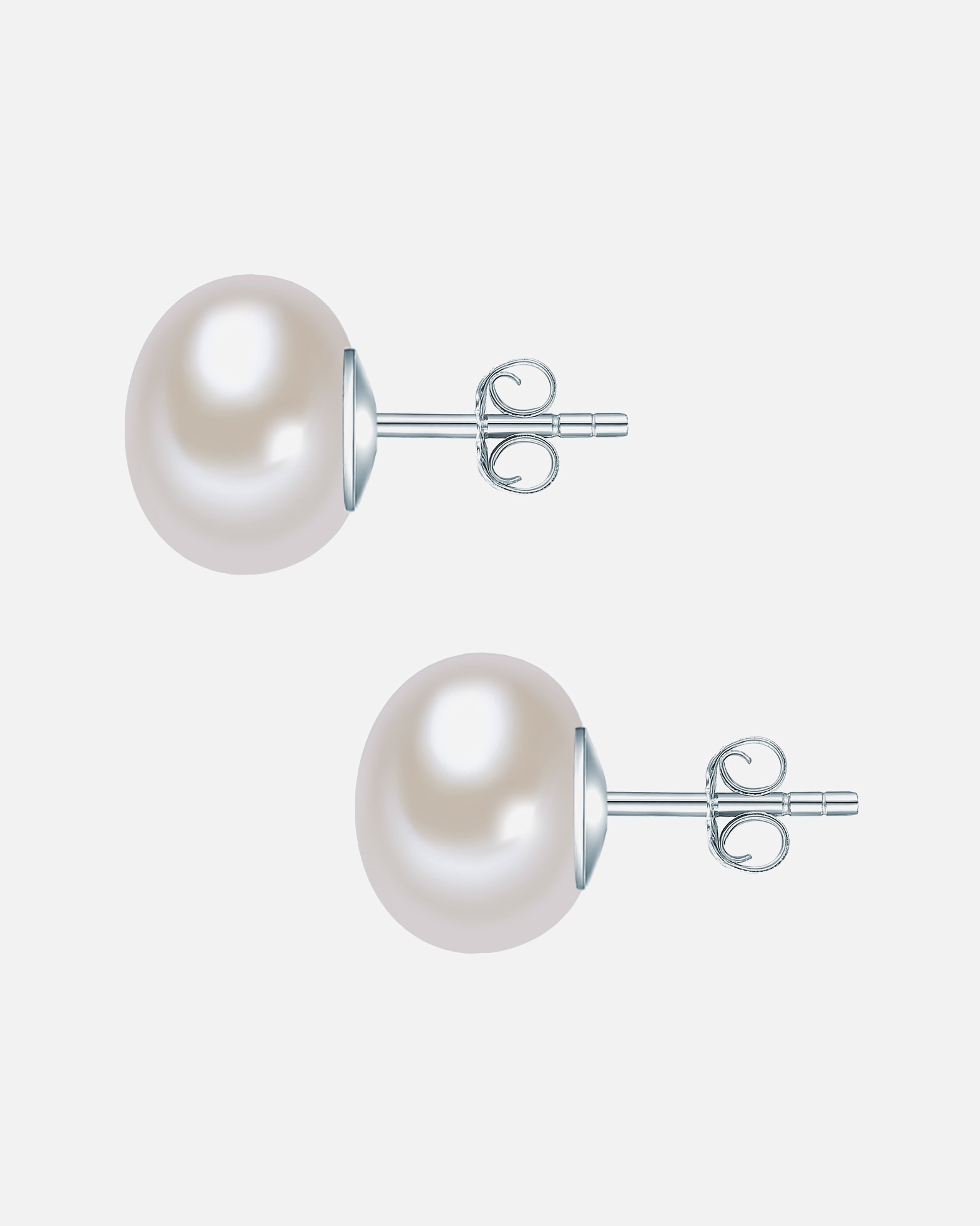 Kolczyki dla Kobieta Valero Pearls Kolczyki sztyfty z perłą srebro wysokiej próby Perła hodowlana słodkowodna srebrny 11,0 mm