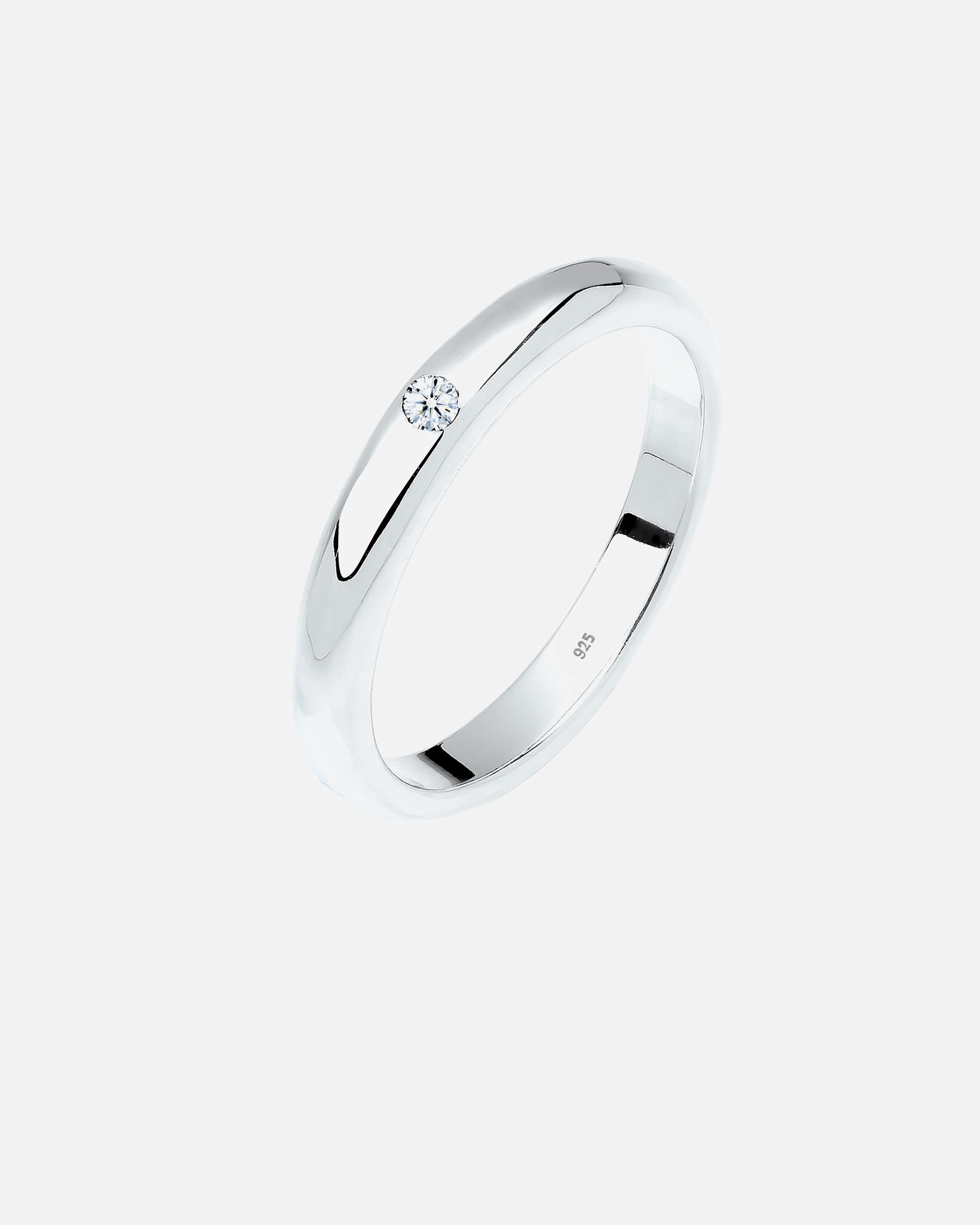 Pierścionek dla Kobieta Elli DIAMONDS Damski pasjans klasyczny z diamentem (0,03 ct.) ze srebra próby 925 Sterling Silver 54