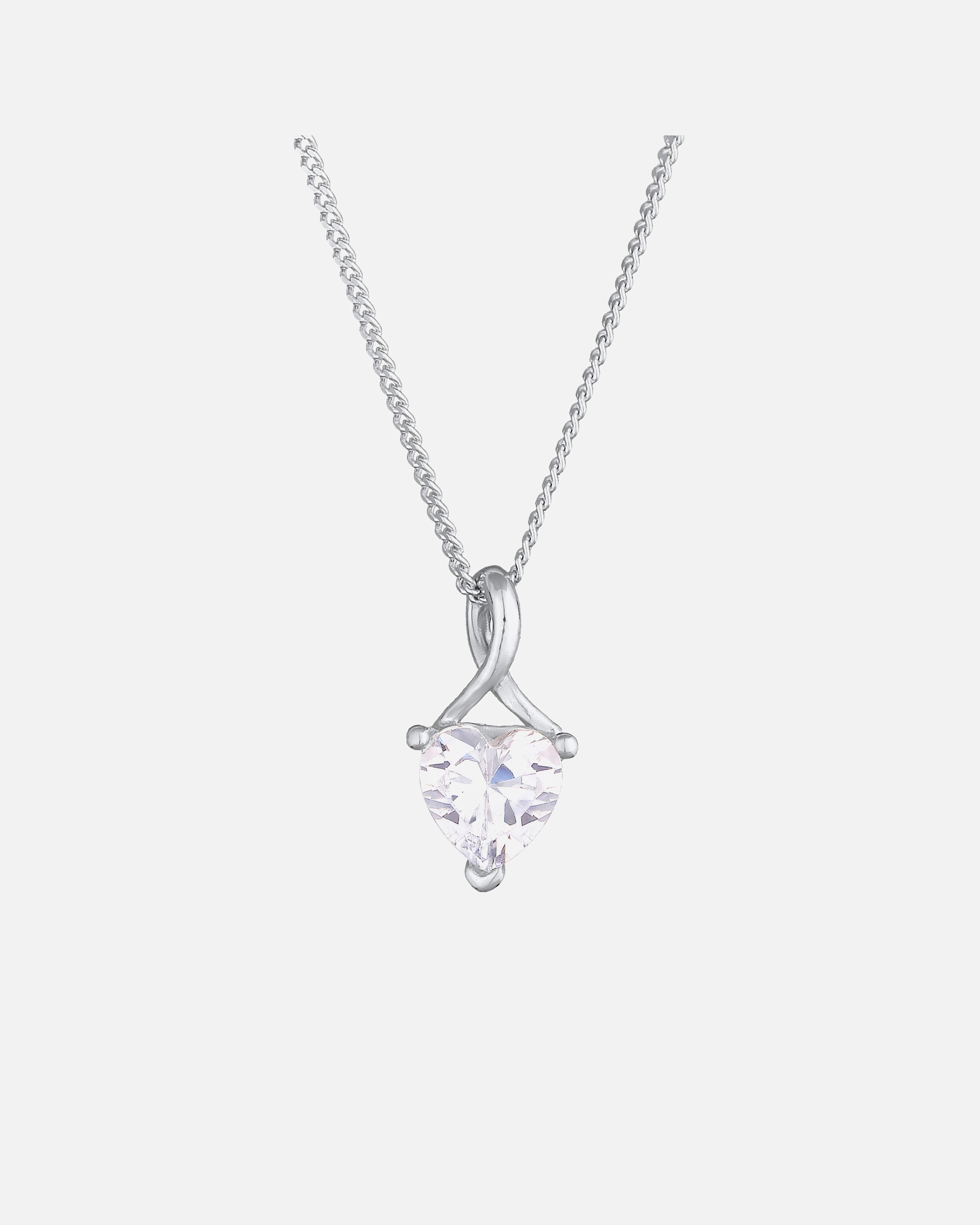 Naszyjnik dla Kobieta Elli Damski wisiorek serce Infinity nieskończoność zabawny z kryształami cyrkonii w srebrze próby 925 Sterling Silver 45