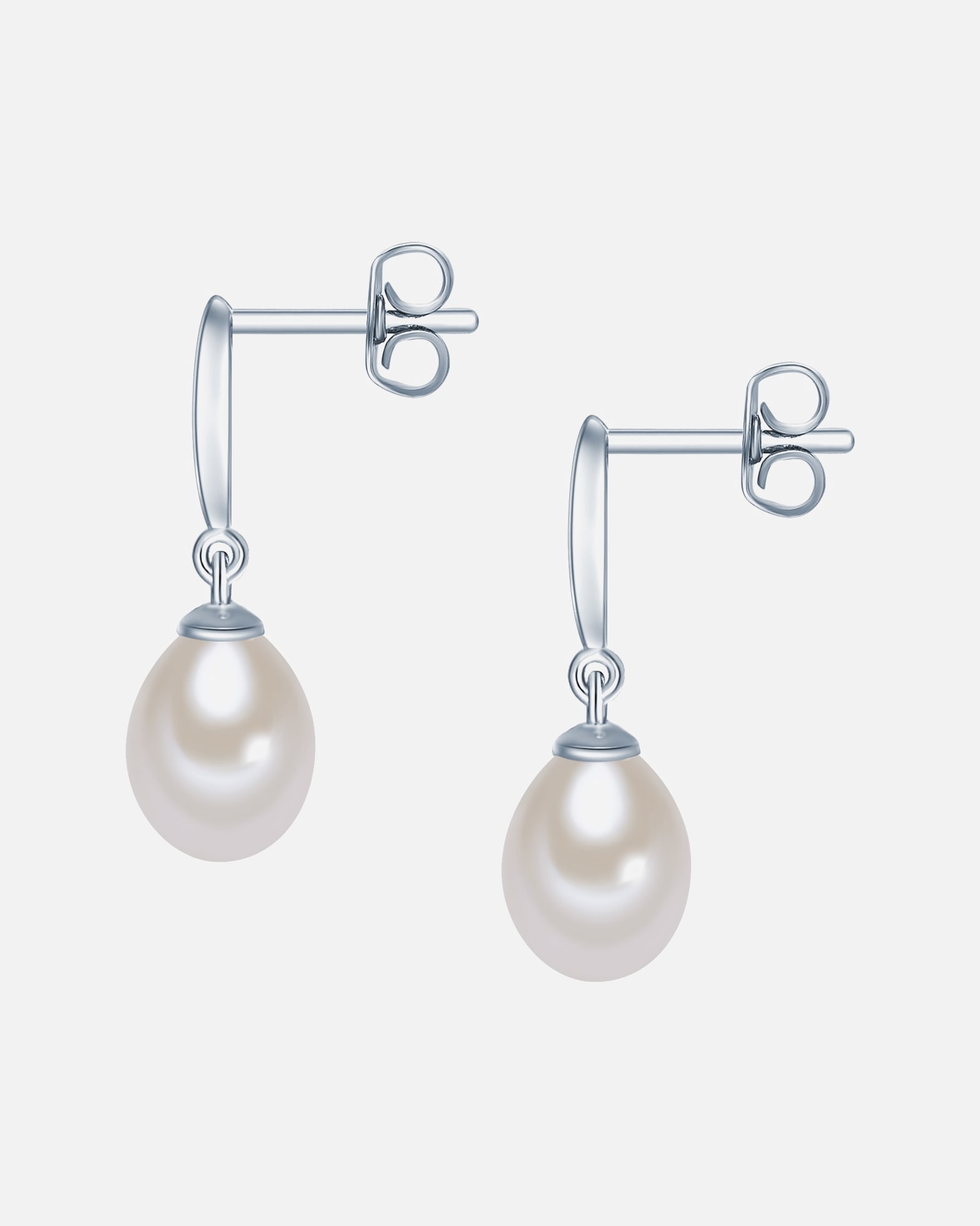 Kolczyki dla Kobieta Valero Pearls Kolczyki sztyfty z perłą srebro wysokiej próby Perła hodowlana słodkowodna srebrny 24,0 mm