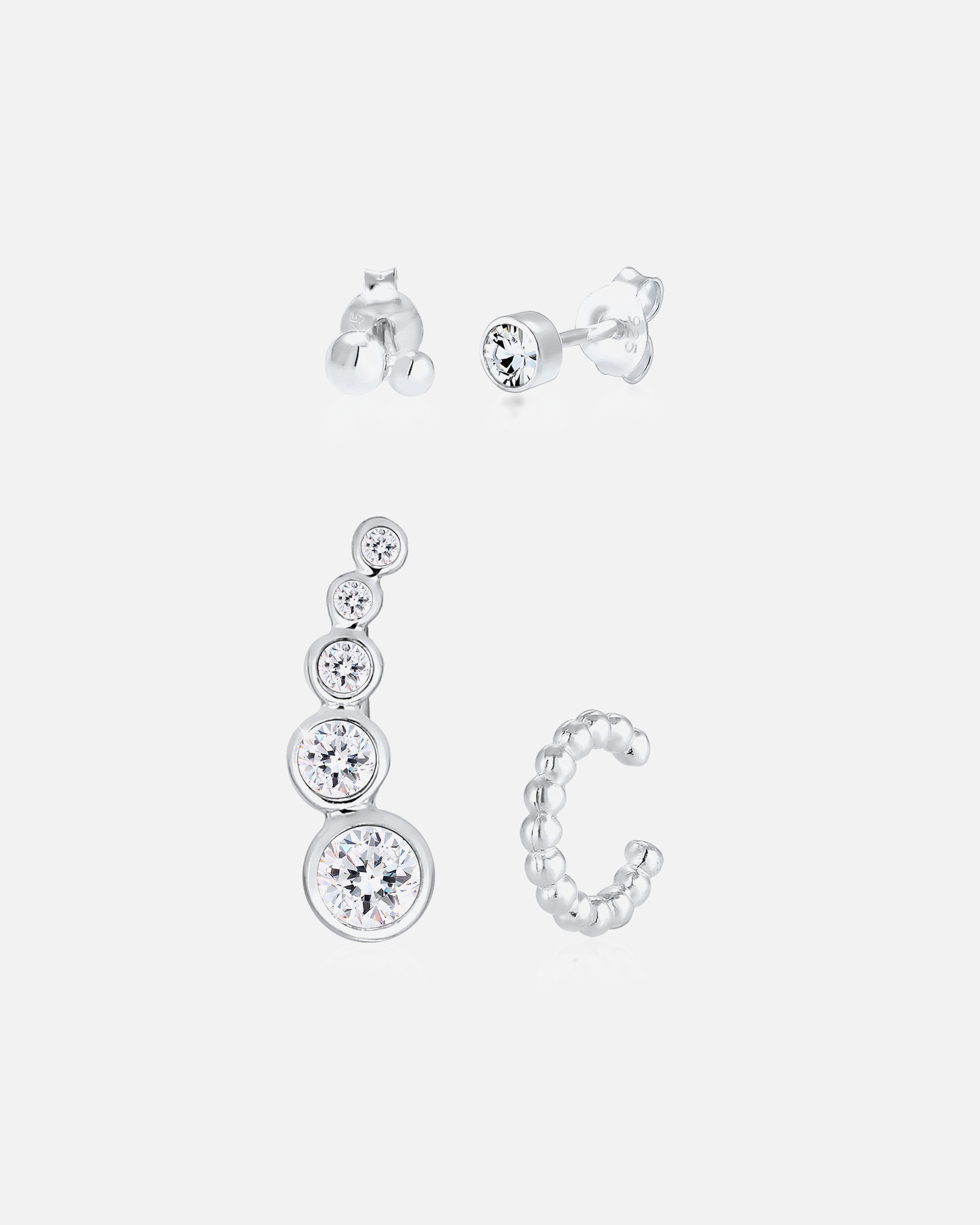 Kolczyki dla Kobieta Damskie kolczyki nausznice z kryształami ze srebra próby 925 silberfarben